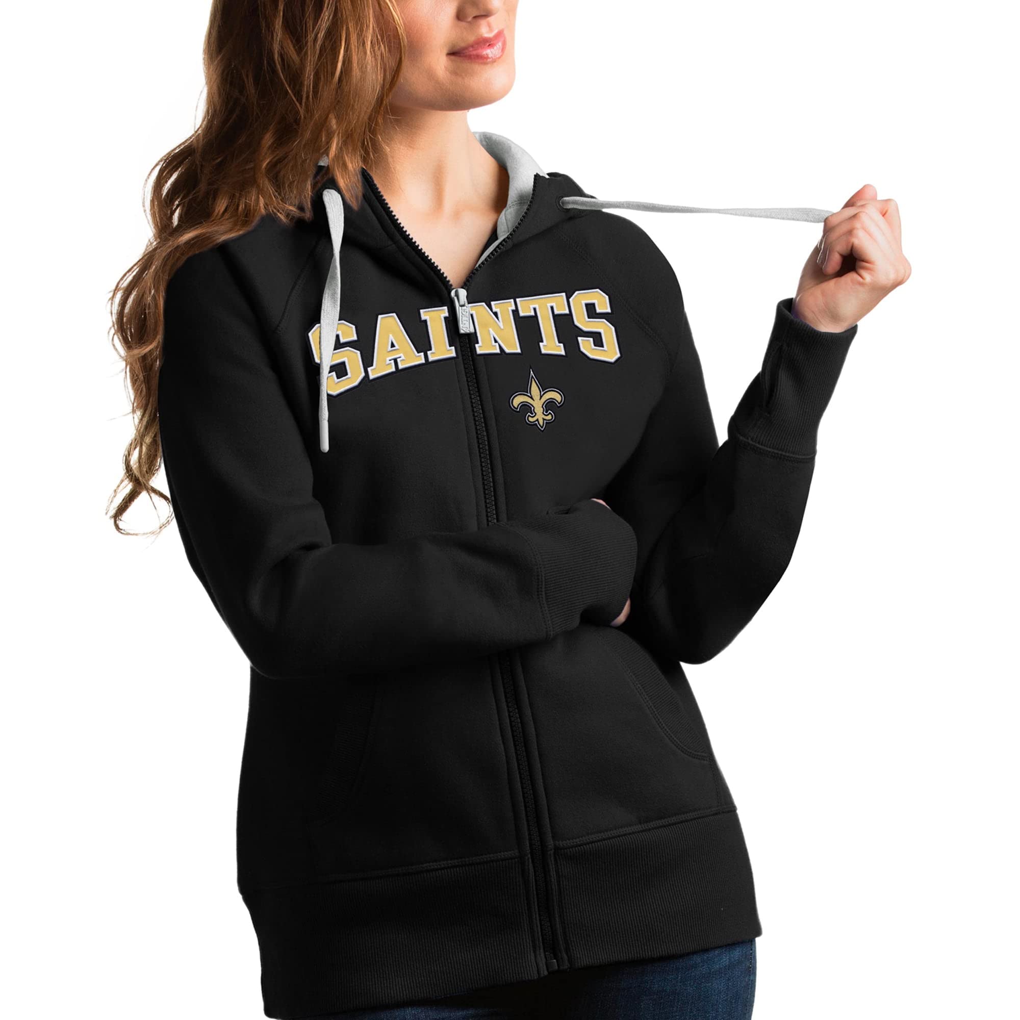 Antigua Women's Charcoal Cleveland Browns 75th Anniversary Victory Full-Zip Hoodie Sweatshirt - NFL Football Fan Apparel for Game Day, Tailgating & Casual Wear