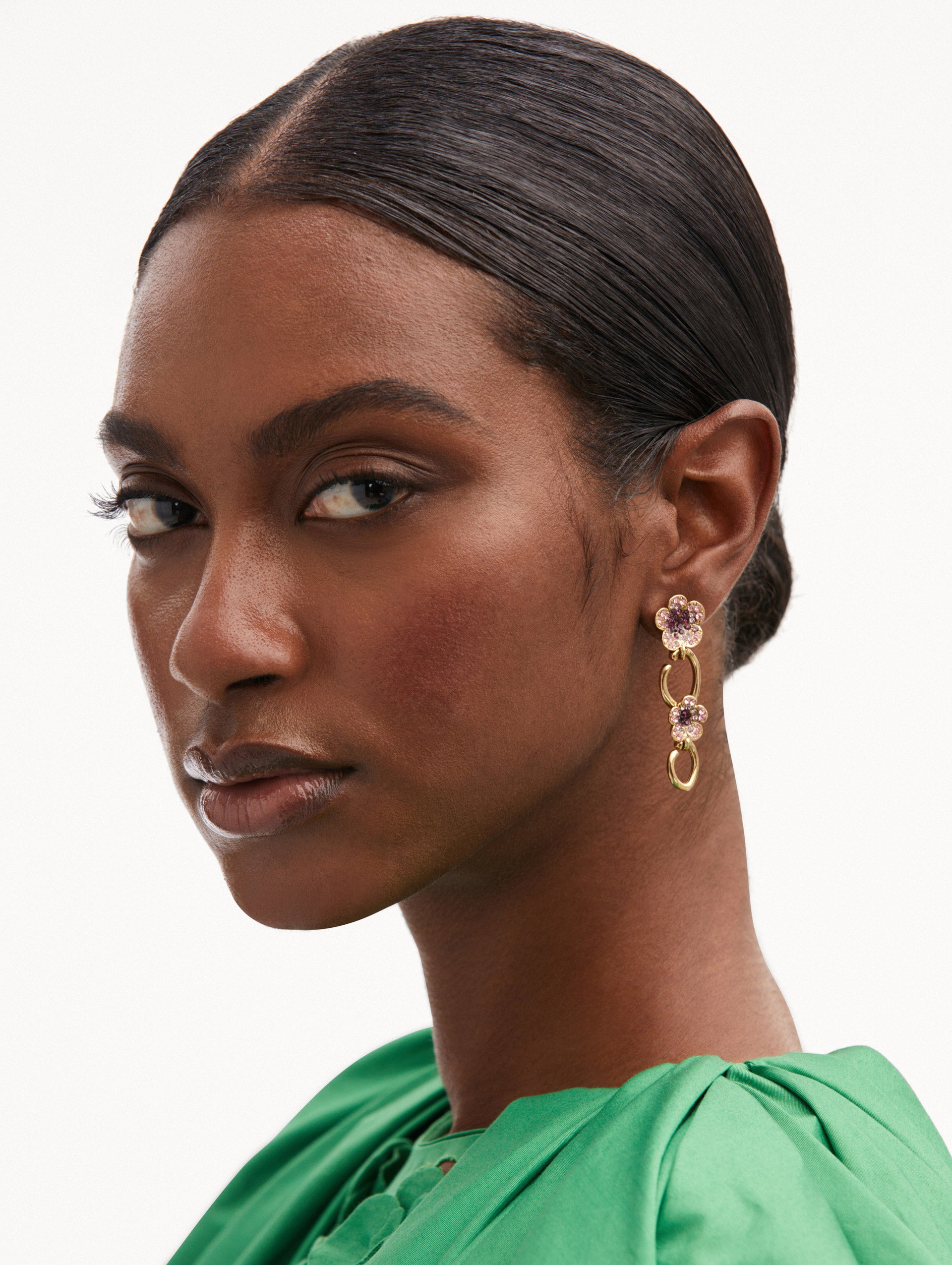 Crystal Flower Drop Earrings for Women - Elegant Dangle Earrings for Party, Wedding & Evening Wear | Hypoallergenic & Lightweight