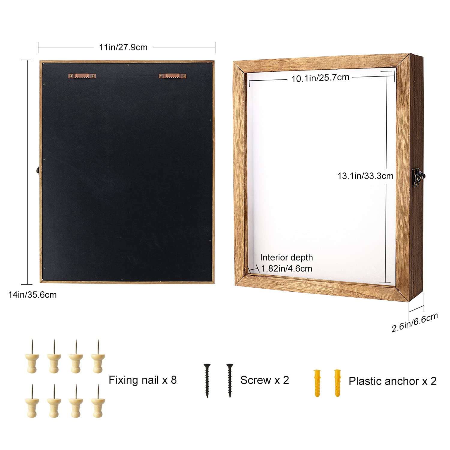 TJ.MOREE 11x14 Shadow Box Display Case - Linen Back Frame for Memorabilia, Bouquets, Medals & Photos | Perfect for Wedding Keepsakes, Sports Awards & Home Decor