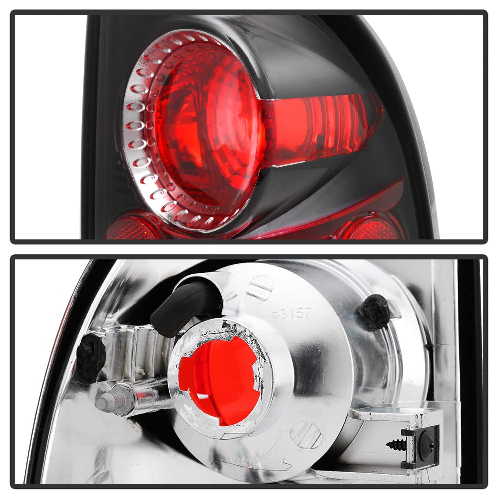 ACANII Black LED Tail Lights Brake Lamps Pair for 1997-2004 Dodge Dakota - Driver & Passenger Side Replacement - Perfect for Off-Roading, Truck Upgrades & Night Driving