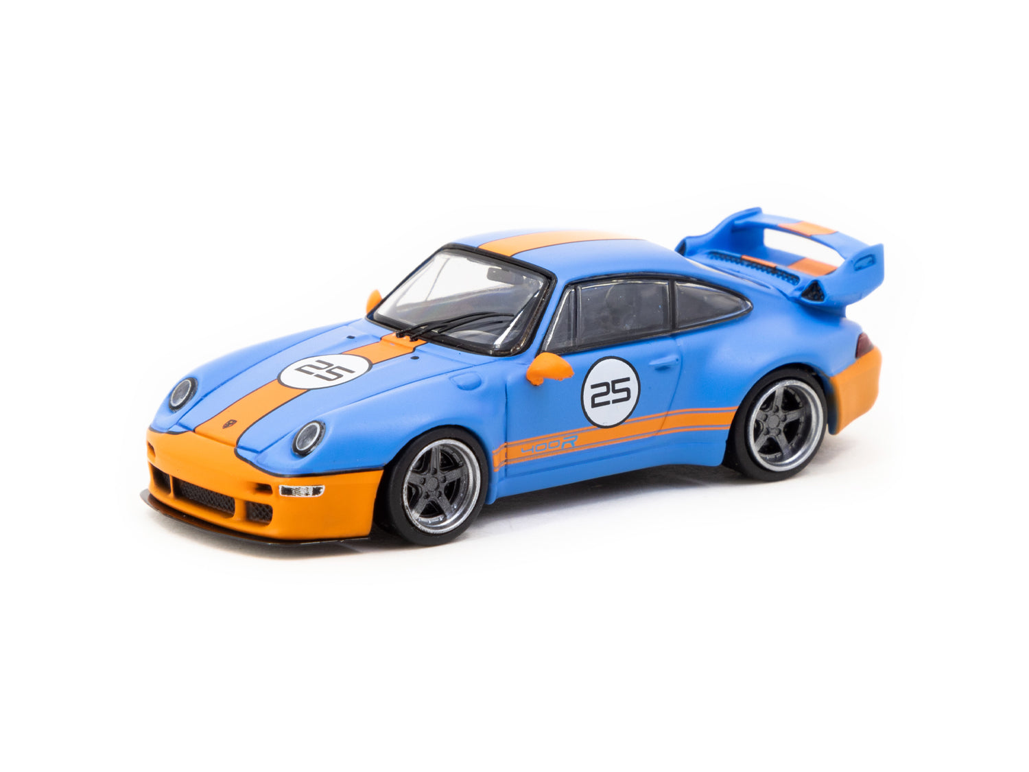 Tarmac Works 1/64 Porsche 993 Remastered By Gunther Werks Diecast Model Car - Blue & Orange - Hobby64 Collection - Perfect for Display, Collecting, and Racing Scenes