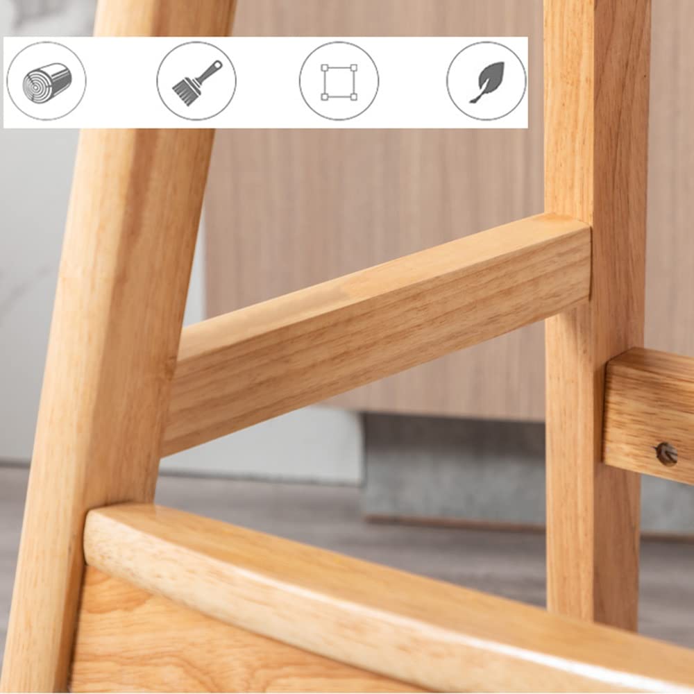 Adjustable Height Bar Stool with Padded Back & Cushioned Seat - Wooden Legs, Fabric/Leather Upholstery - Modern Kitchen Counter, Home Bar & Breakfast Nook Stool