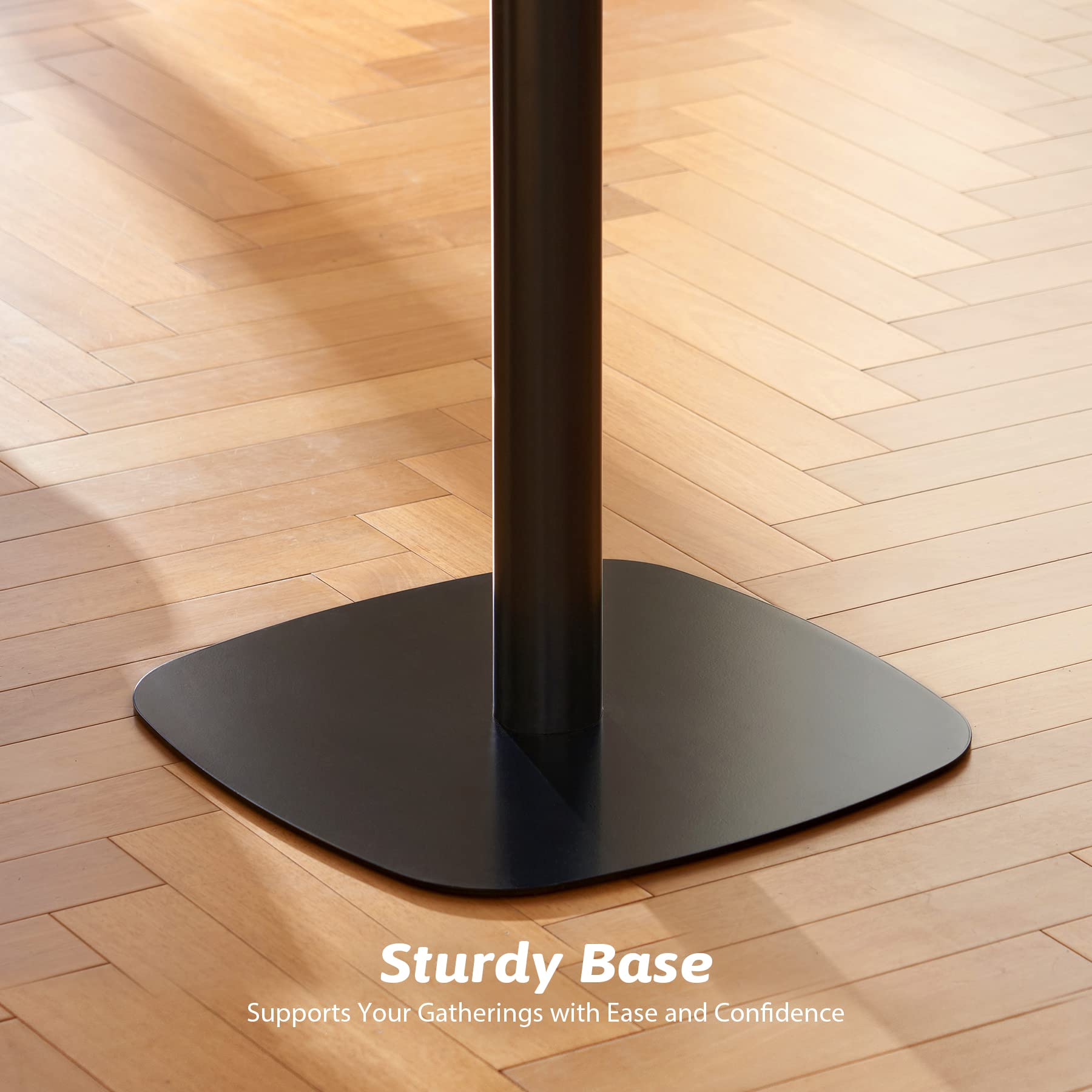 VONLUCE 32 Inch Square Modern Dining Table - MDF Top & Steel Base, Mid Century Tulip Pedestal Table for Kitchen, Living Room, Dining Room - 220lb Capacity, Black - Perfect for Small Spaces & Contemporary Home Decor