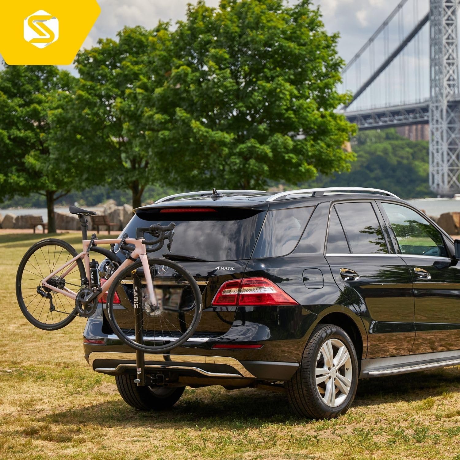 Saris Bones 2-Bike Hitch Rack Bicycle Carrier - Foldable & Tilting Base for Easy Storage | Perfect for SUVs, Trucks & Road Trips | Secure Bike Transport for Cycling Enthusiasts