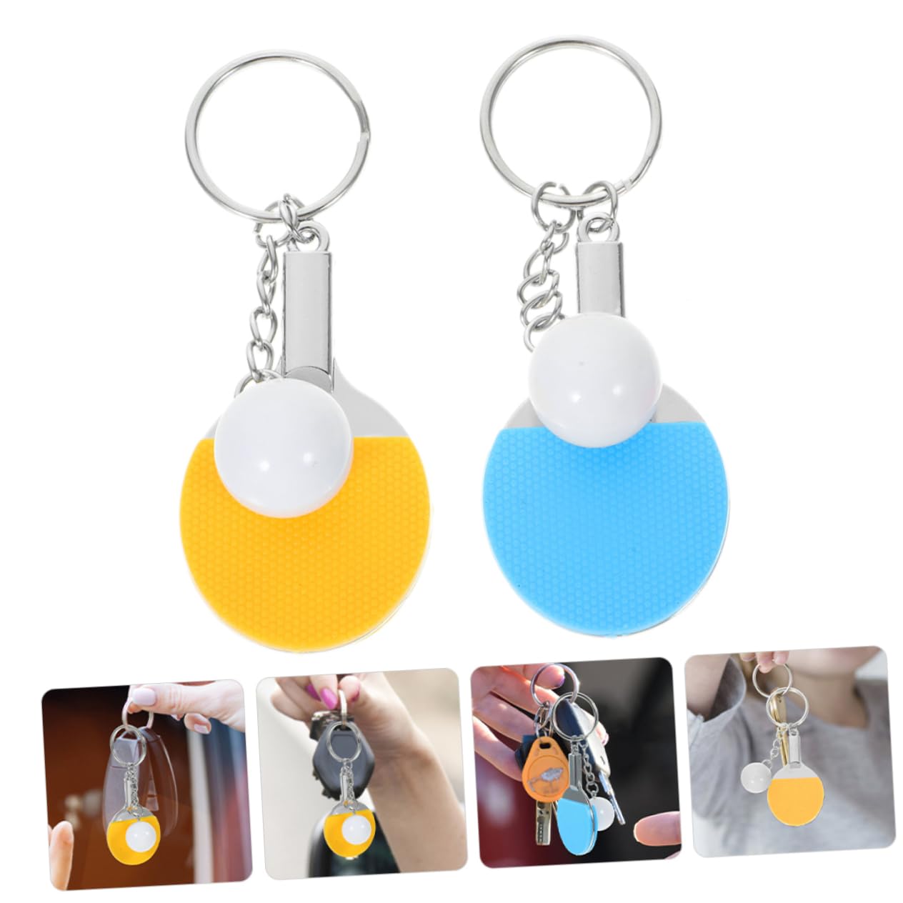 TOGEVAL Table Tennis Keychain Set - 12 Pack Sports Keychains for Players & Fans - Perfect for Gifts, Backpacks, and Tennis Gear Accessories
