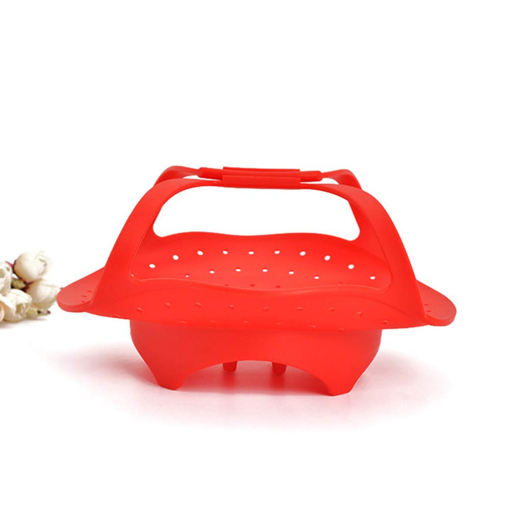 Foldable Silicone Steamer Basket for Vegetables & Dumplings - Reusable Microwave & Stovetop Safe Food Steamer - Perfect for Healthy Cooking & Meal Prep