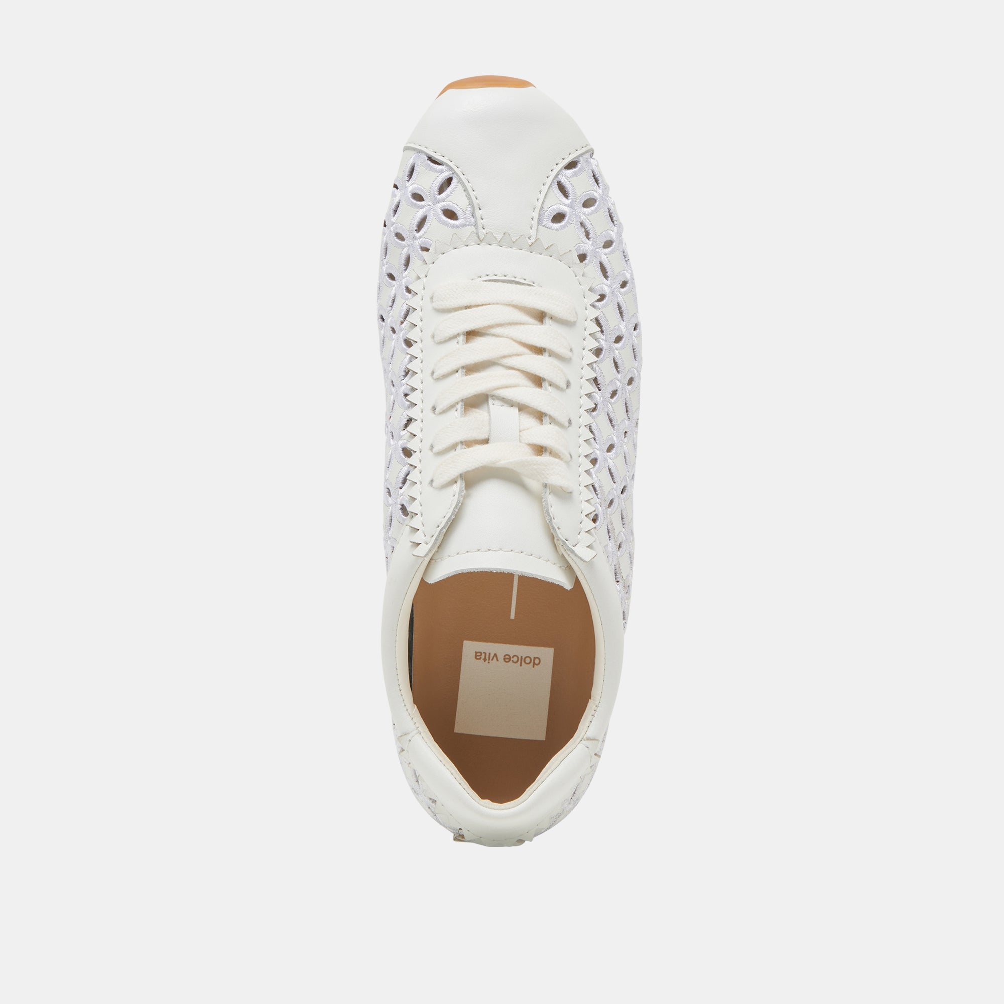 DANIE EYELET PERF SNEAKERS True White Leather Women's Fashion Shoes - Perfect for Casual Wear, Office & Everyday Outfits