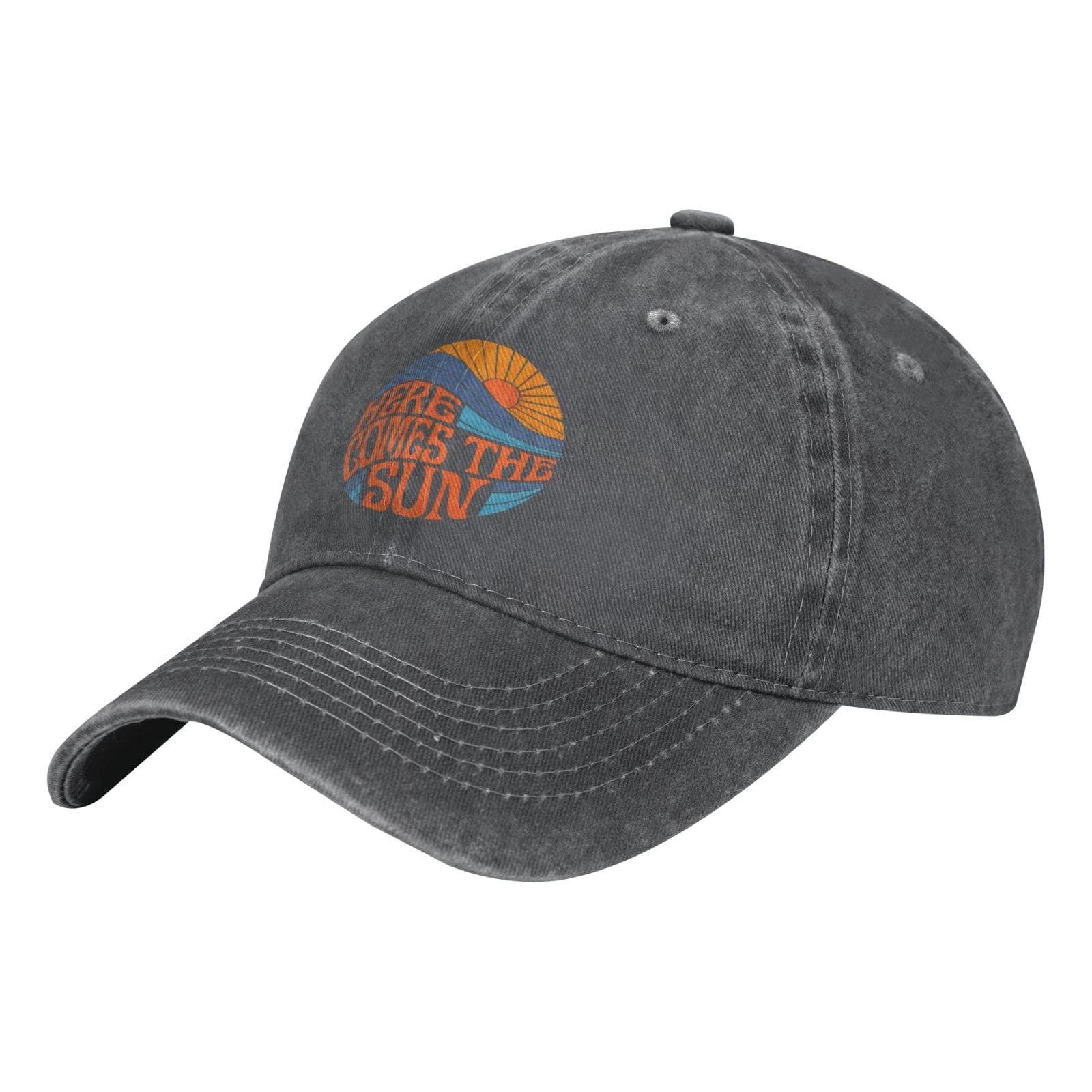 Here Comes The Sun Unisex Baseball Cap - Adjustable Dad Hat, Cowboy & Trucker Style with Ponytail Hole - Perfect for Outdoor Activities, Sports & Fashion