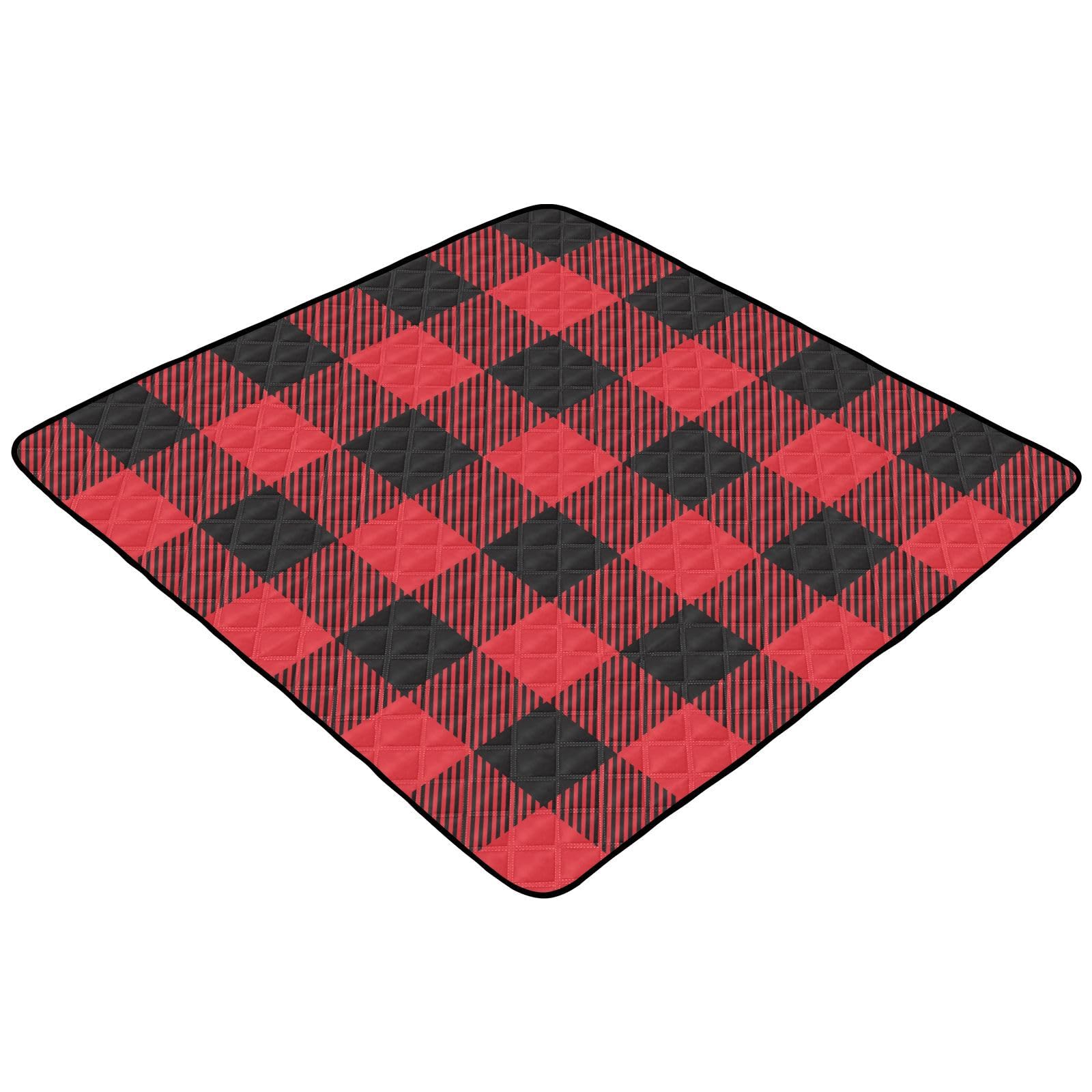 Buffalo Plaid Large Non-Slip Baby Play Mat 50''x50'' - Soft Breathable Activity Gym Mat for Infants & Toddlers - Perfect for Indoor/Outdoor Use, Nursery Floor, Crawling & Playtime