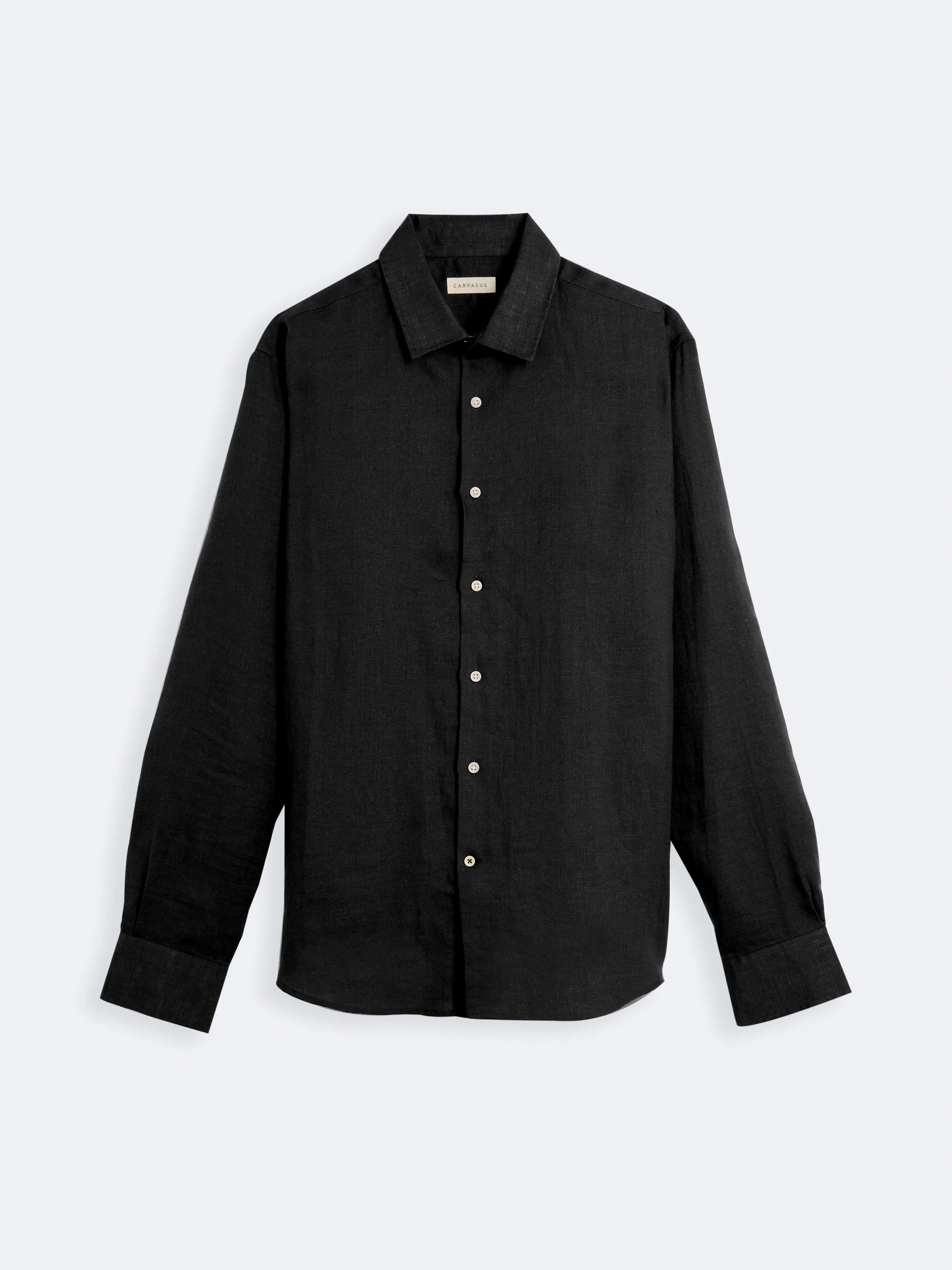 Premium Linen Shirt for Men - Verzasca Black - Breathable & Comfortable Summer Casual Wear for Outdoor Activities & Travel