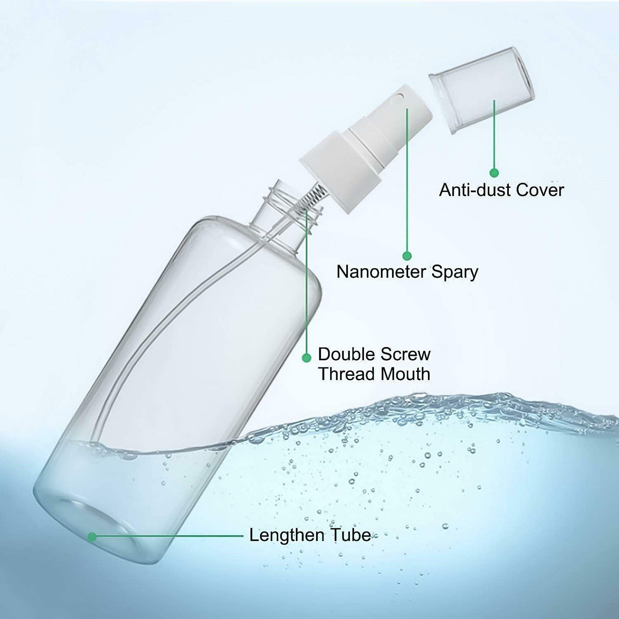 5-Piece Travel Bottle Set - Leak-Proof Empty Pressure Spray Bottles for Cosmetics & Perfume | TSA Approved Transparent Plastic Atomizer Kit with Different Shapes & Sizes | Perfect for Travel, Gym, and Daily Skincare Routine