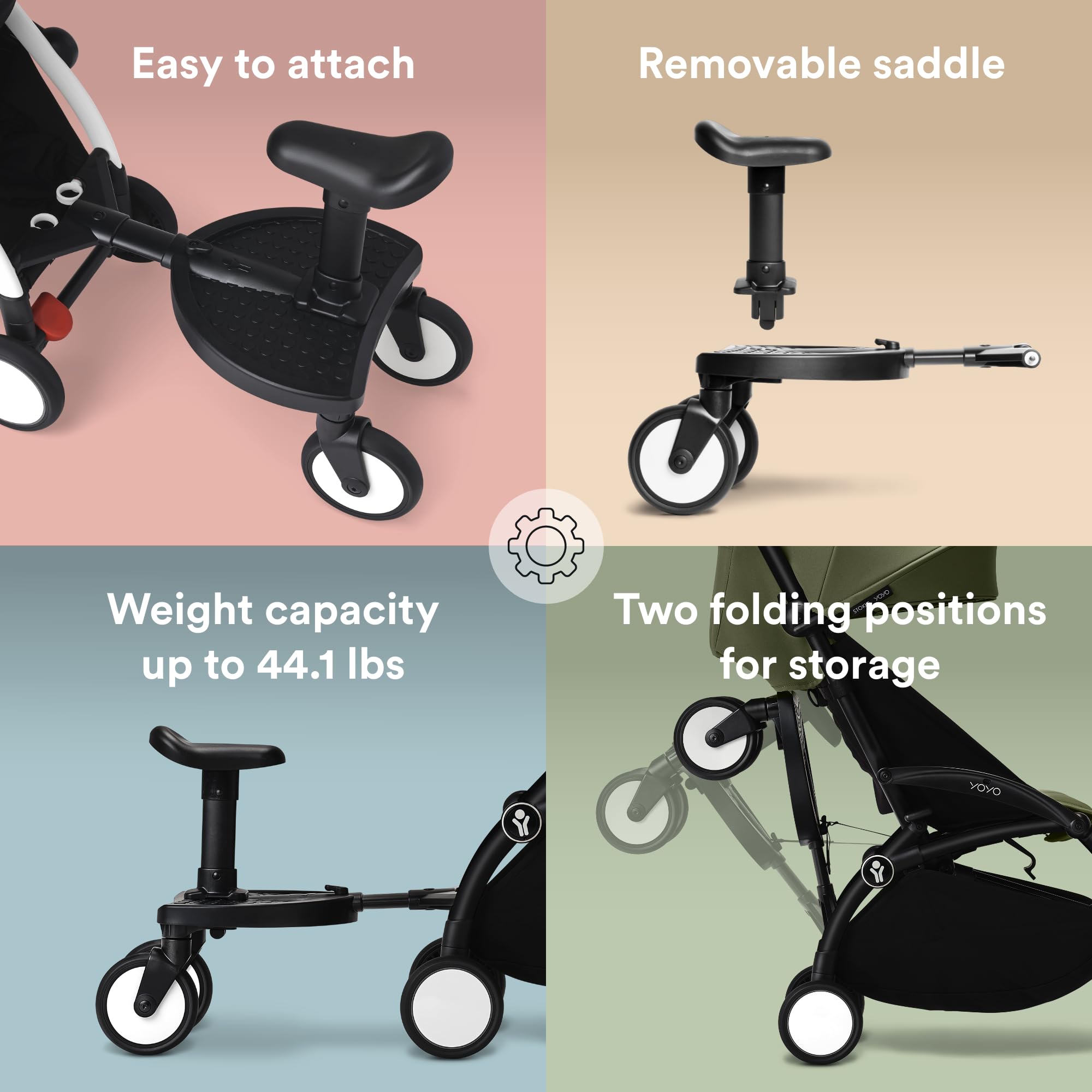 Stokke YOYO Stroller Board - Easy Installation for YOYO Strollers - Extra Seat for Kids Up to 44 lbs - Perfect for Siblings & Travel Accessories
