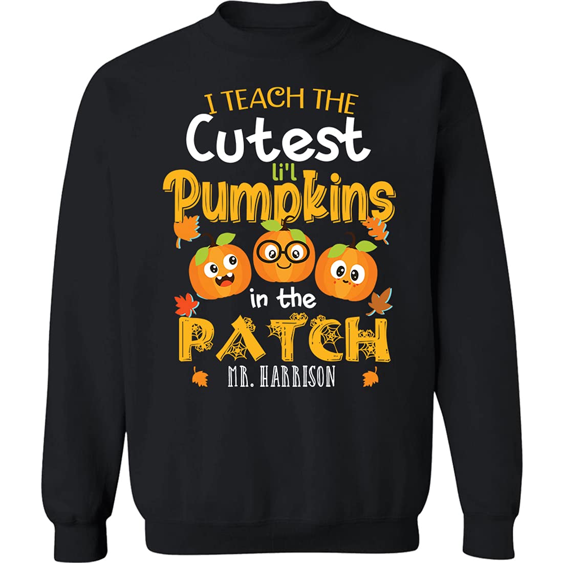 Halloween T-Shirts for Women & Men - Funny Cute Pumpkin Witch Design with Custom Name - Perfect for Grandma, Teacher & Halloween Costume Parties