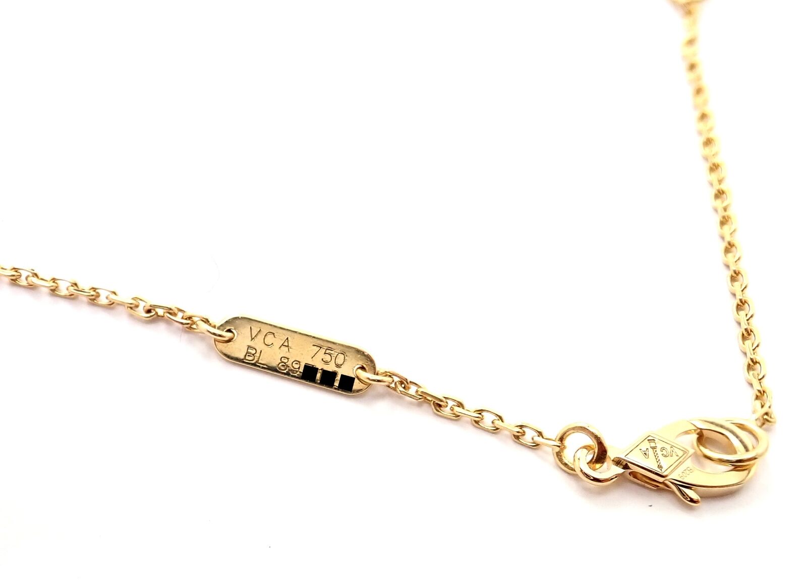 Authentic Van Cleef & Arpels 18k Yellow Gold Diamond Button Pendant Necklace for Women - Luxury Jewelry Gift for Anniversary, Birthday & Special Occasions