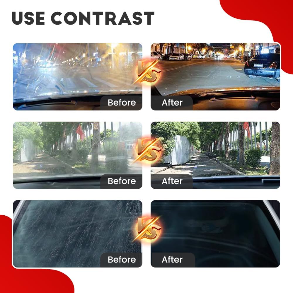 2024 New Automotive Oil Film Cleaning Brush - Car Window & Windshield Glass Cleaner, Oil Film Remover & Glass Coating Applicator (1PC) - Perfect for Car Detailing & Auto Glass Maintenance