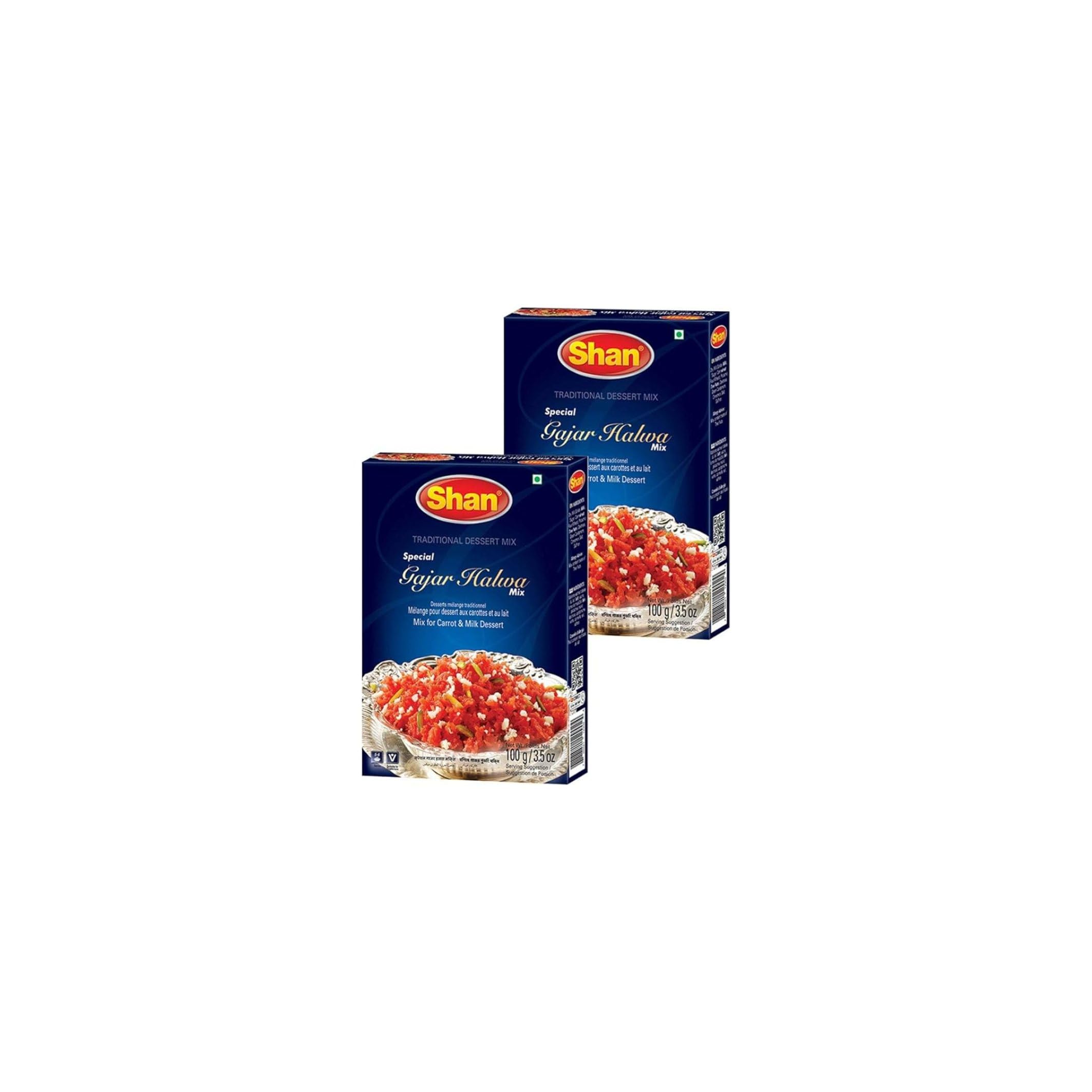 Shan Special Gajar Halwa Traditional Dessert Mix 3.5 oz (100g) - Instant Powder for Carrot & Milk Sweet Dish - Vegetarian-Friendly - Airtight Packaging - Perfect for Festivals, Family Gatherings & Dessert Lovers