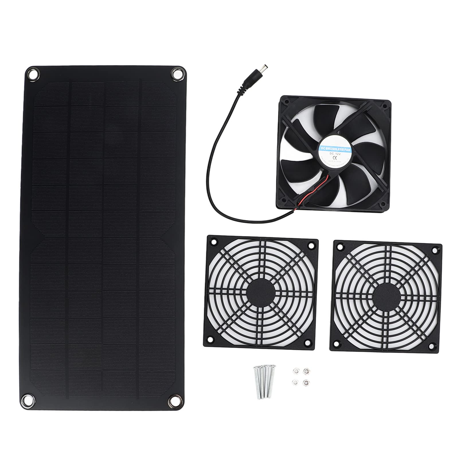 VGEBY 10W Solar Powered Exhaust Fan - Outdoor Solar Ventilation Fan with Solar Panel for Dog Houses, Chicken Coops & Pet Shelters - Energy Efficient Cooling Solution for Animal Housing