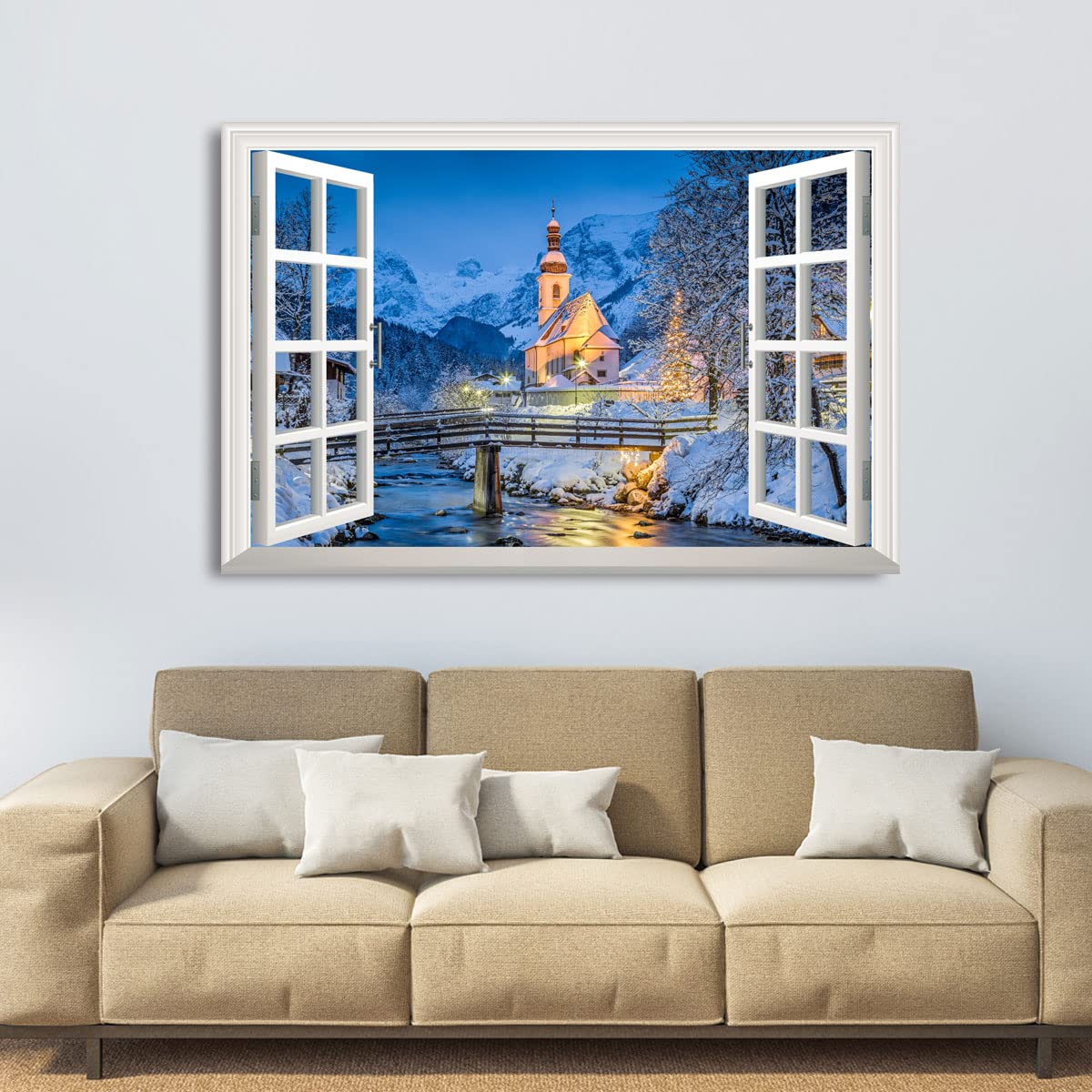 Snowy Radiant Mountain Pines Canvas Wall Art - 18