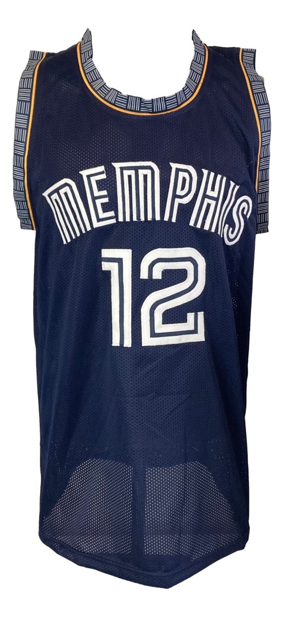 Authentic Ja Morant Memphis Grizzlies Signed Alternate Navy Blue Basketball Jersey - Perfect for Collectors, Fans, and Game Day Outfits