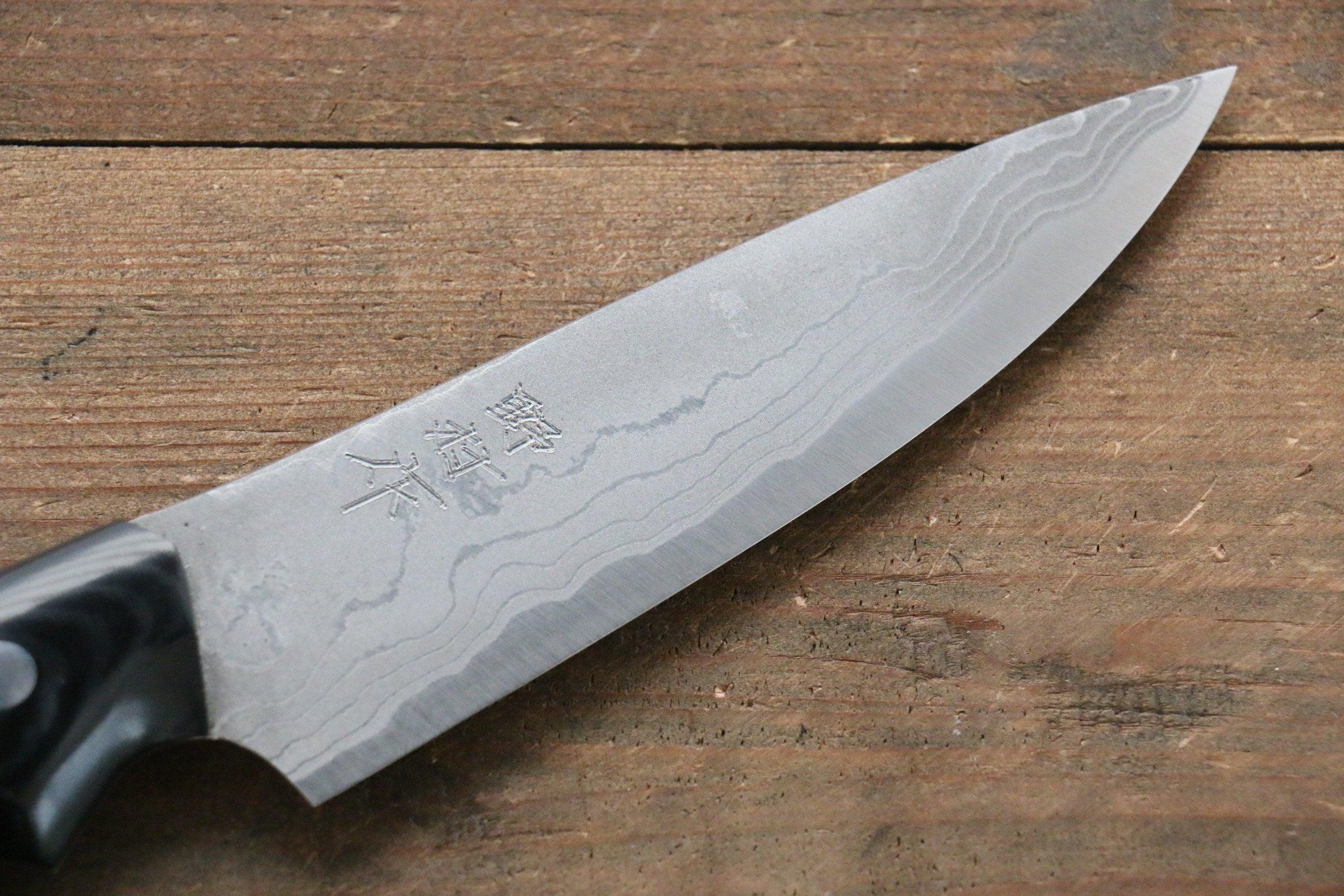 Premium Kazuo Nomura White Steel No.2 Damascus Gyuto Knife 120mm - Japanese Chef Knife with Micarta Handle - Perfect for Sushi, Meat Slicing & Precision Kitchen Tasks