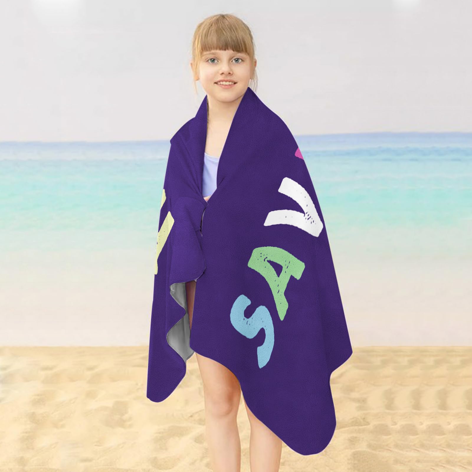 **Personalized Beach Towels with Name - Custom Quick Dry Microfiber Cotton/Poly Blend Towel - 30