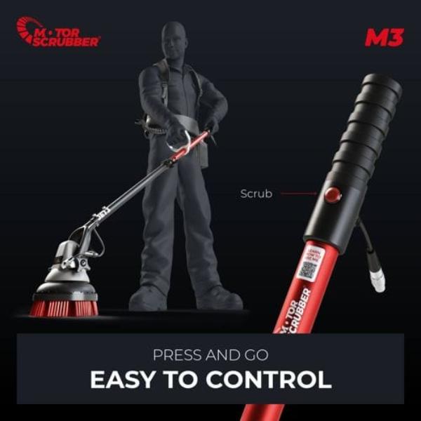 M3 MotorScrubber Cordless Powerful Lightweight Floor Scrubber - Heavy Duty Cleaning for Hardwood, Tile & Vinyl Floors - Perfect for Home, Office & Commercial Use