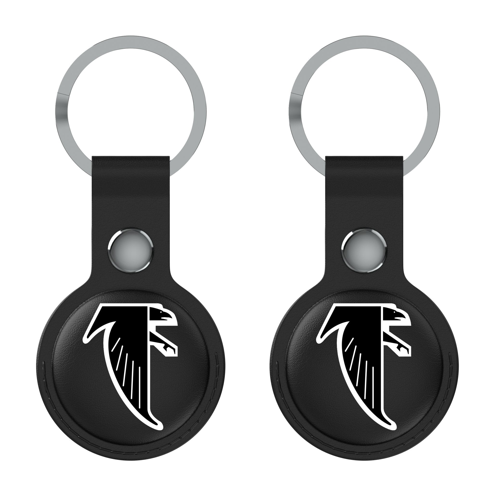 Atlanta Falcons Classic Insignia Black AirTag Holder 2 Pack - Secure & Stylish Keychain for iPhone, Keys, Wallet & Luggage Tracking