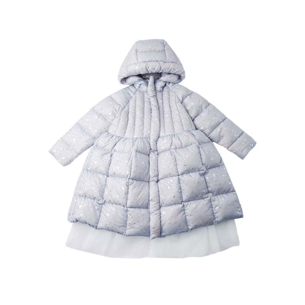 **Warm Kids Down Jacket for Baby Girls - Toddler Winter Puffer Coat with Hood, Cotton-Lined Snowsuit (Size 140) - Perfect for Snow Play & Outdoor Adventures**