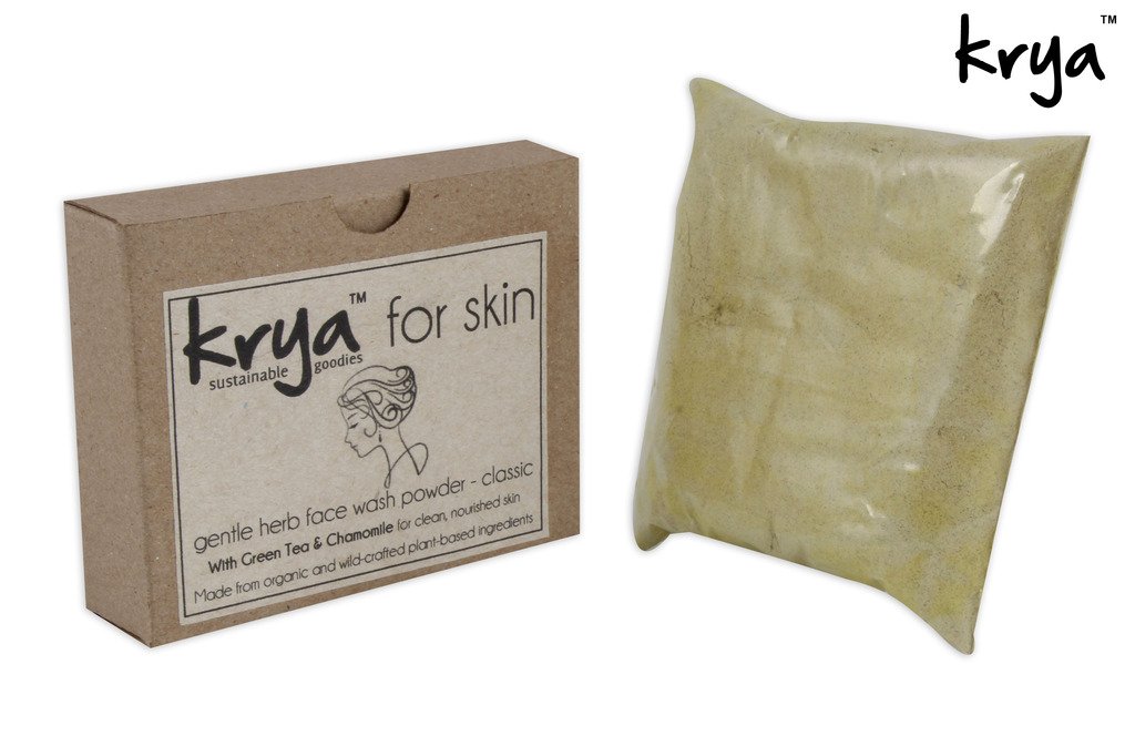 Krya Classic Ayurvedic Face Wash Powder for Oily Skin - 100% Natural & Organic Cleansing Choornam - Unclogs Pores, Balances Sebum, Brightens Skin - Perfect for Daily Skincare Routine & Acne-Prone Skin