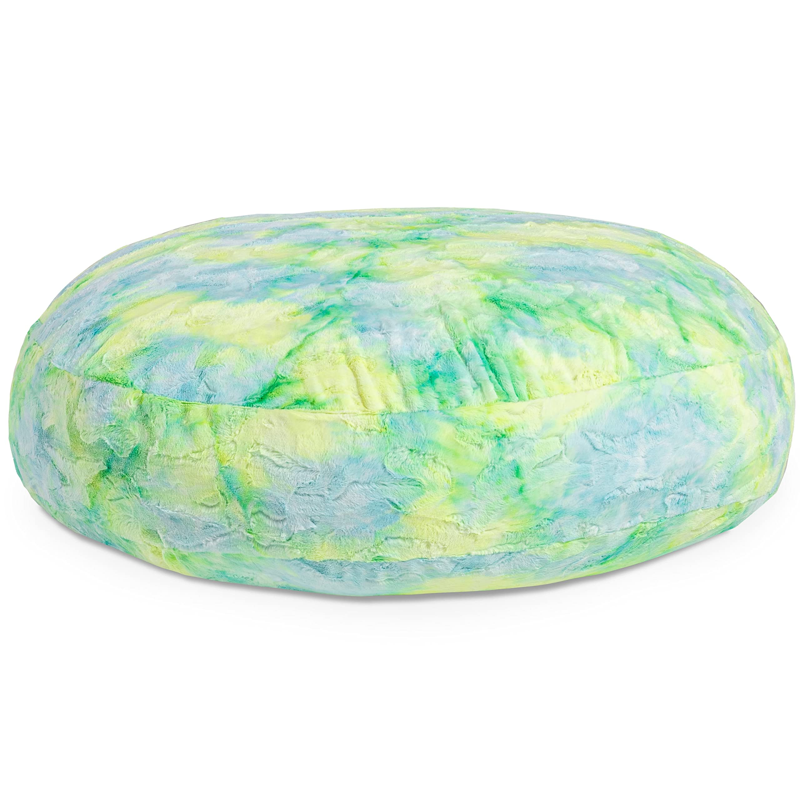 Jaxx Cocoon 4 Foot Bean Bag Chair - Soft Faux Fur, Firefly Yellow - Perfect for Gaming, Lounging & Kids Room Decor