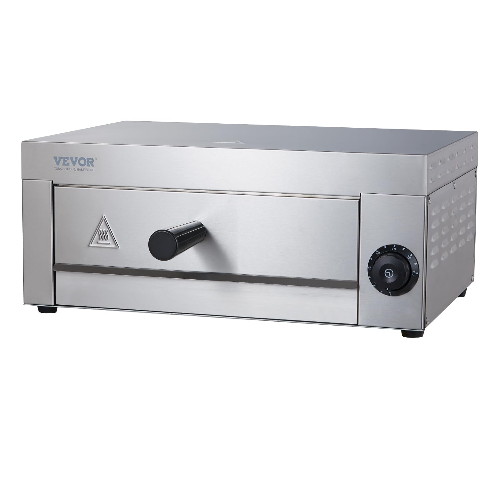 VEVOR 12-inch Electric Countertop Pizza Oven - 1500W Commercial & Home Pizza Maker with Timer, Stainless Steel & Removable Crumb Tray - Perfect for Restaurants, Pizzerias, and Family Pizza Nights - ETL Certified