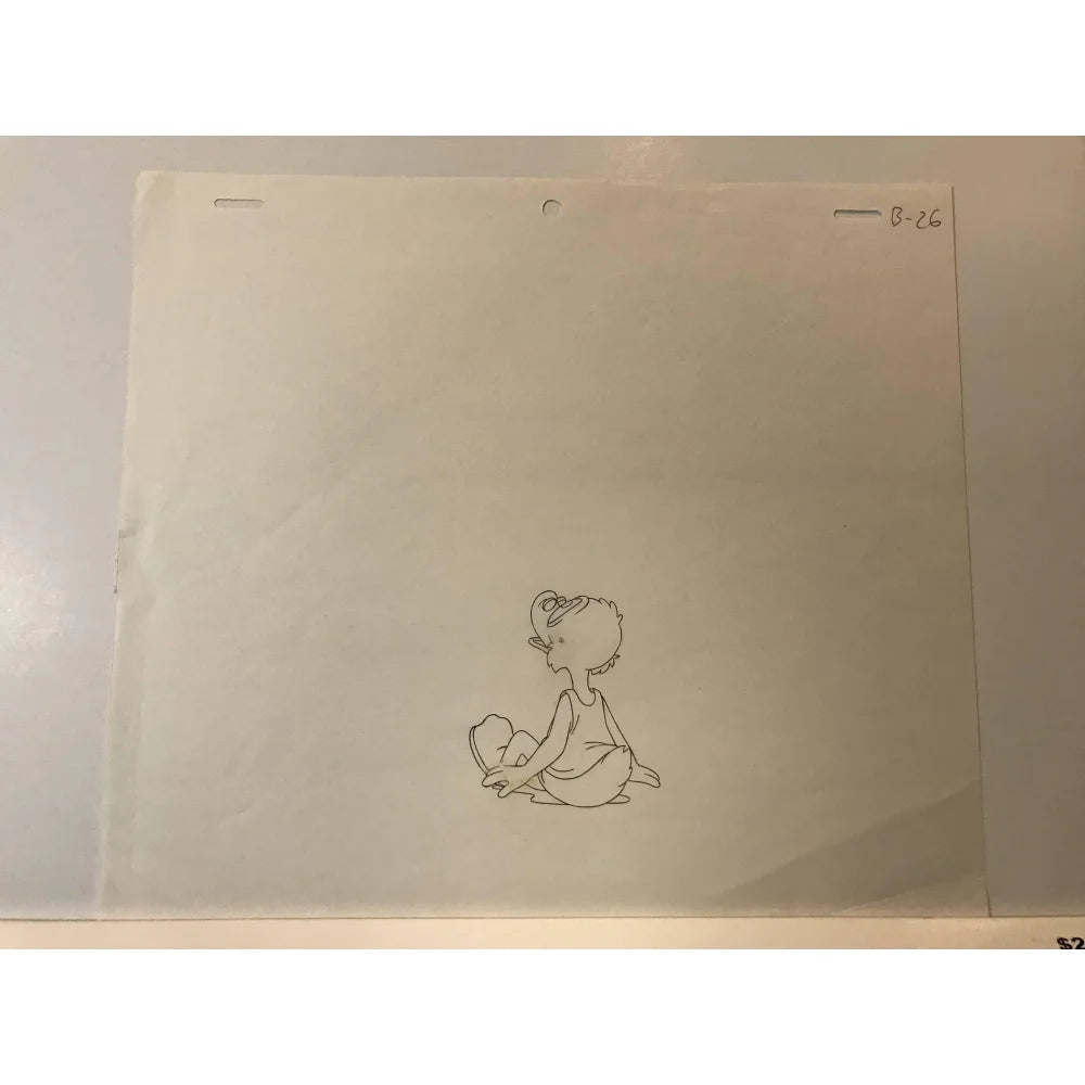 Original Ducktales 90s TV Show Production Sketch Drawing & Cell with COA 1/1 - Disney Animation Collectible for Fans & Art Enthusiasts - Perfect for Home Decor, Gift, or Disney Memorabilia Collection
