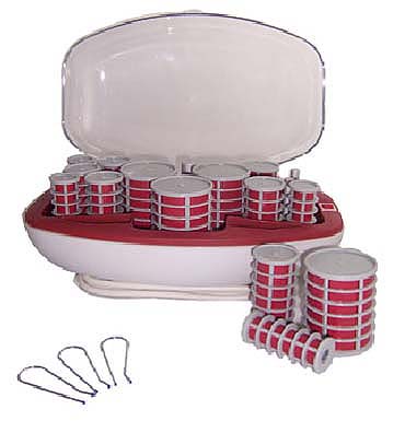 EWI EHF 220 Professional Hair Roller Set with 14 Ceramic Rollers - Dual Voltage 110V/220V for Salon & Home Use - Perfect for Curling, Styling & Volume