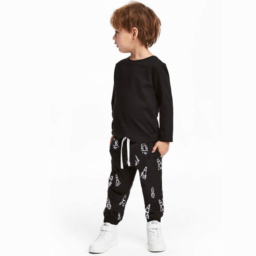 **Cute Cartoon Printed Boys' Elastic Knit Pants - Soft Cotton Casual Sweatpants for Toddlers | Playtime, School & Everyday Wear**