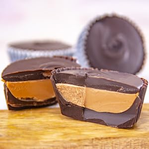 Wockenfuss Candies Jumbo Dark Chocolate Peanut Butter Cups - 3 Pieces, Gourmet Candy for Gifts, Parties & Dessert Lovers