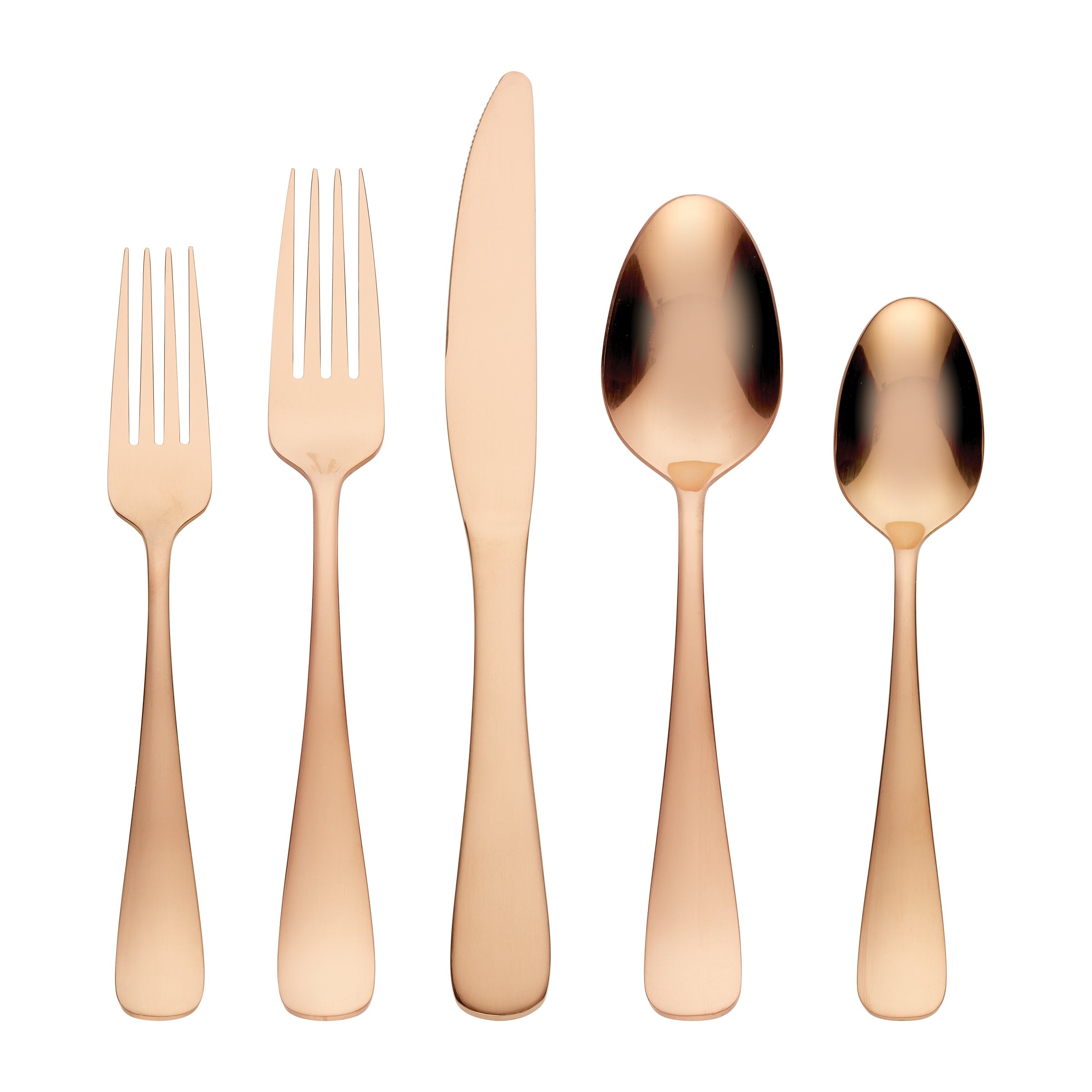 Melodie Copper Titanium 30-Piece Flatware Set - Premium Stainless Steel Silverware for Dining, Kitchen & Entertaining - Elegant Cutlery for Restaurants, Weddings & Dinner Parties
