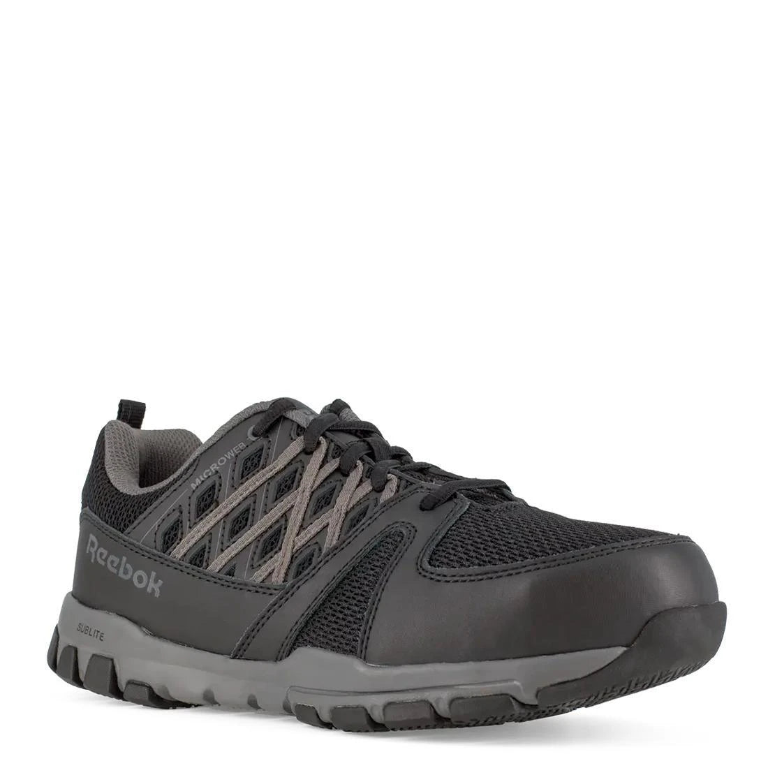 **Sublite Steel Toe Athletic Work Shoes for Men - Lightweight Safety Shoes for Construction, Warehouse & Industrial Use - Black Non-Slip Work Sneakers**