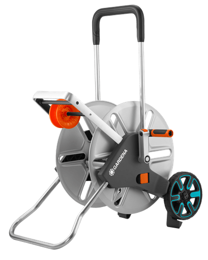 Garden Hose Reel Cart - Gardena CleverRoll L Easy Metal Hose Trolley 18550-20 for Outdoor Watering, Lawn Care & Car Washing