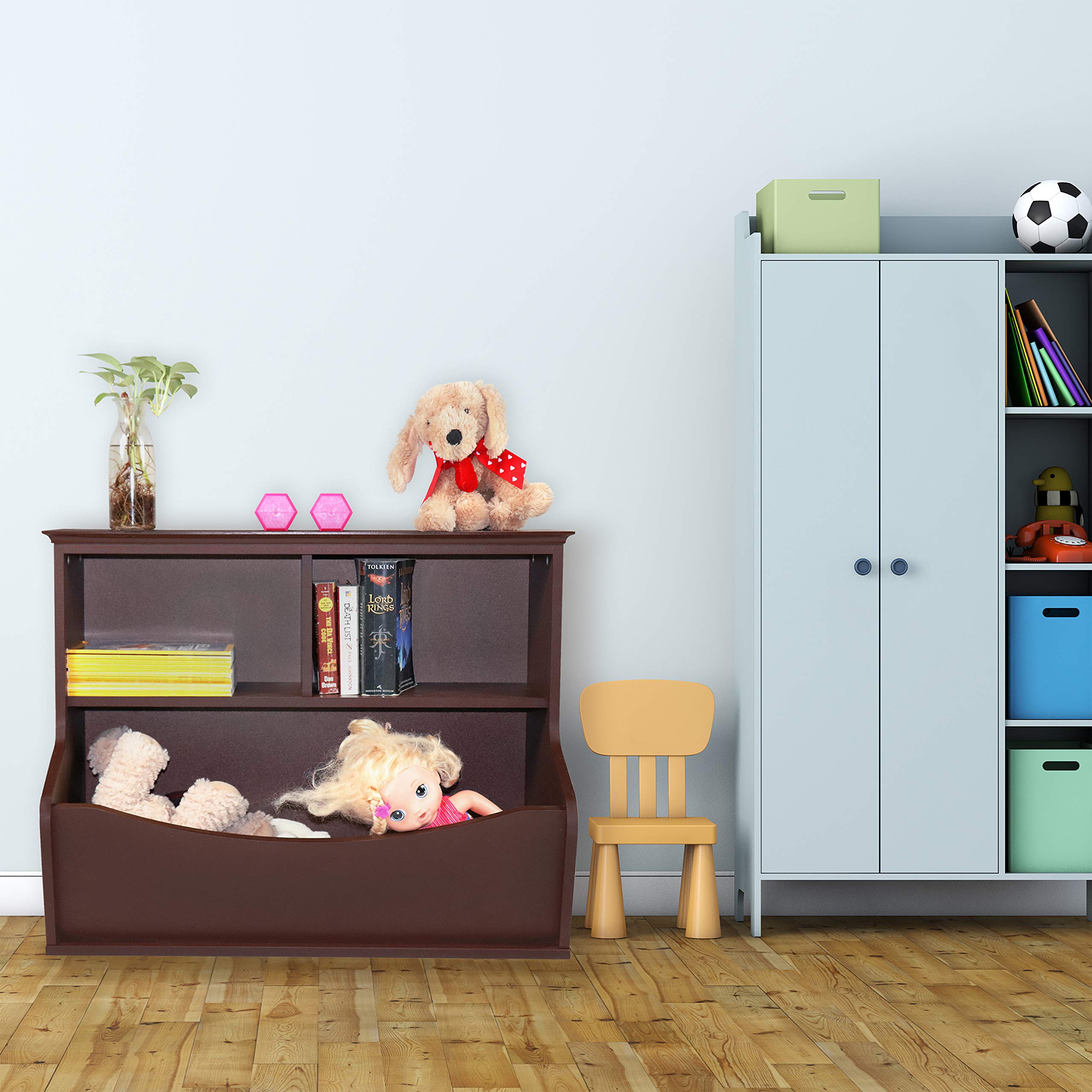 CAPHAUS Kids' Toy Storage Organizer - Multifunctional Open Shelf for Books & Toys, Nursery & Playroom Organizer, Closet Storage Solution - Perfect for Home Organization & Child's Room Decor