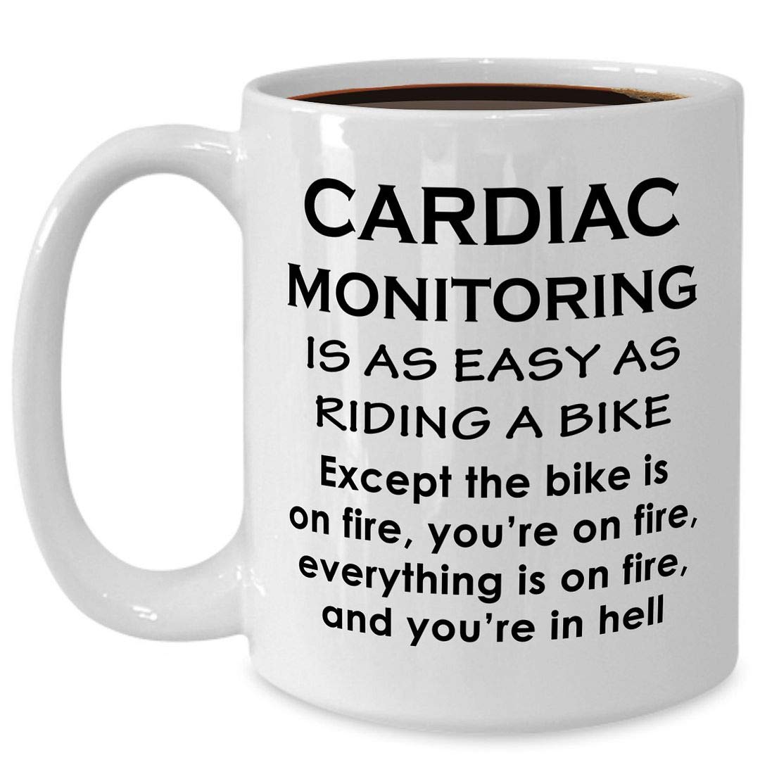 Funny Holter Scanning Technician Mug - 15oz Large Ceramic Coffee & Tea Cup for Cardiovascular Technologists - Perfect Gift for EKG Monitor Techs - Great for Office Use & Cardiac Monitoring Humor