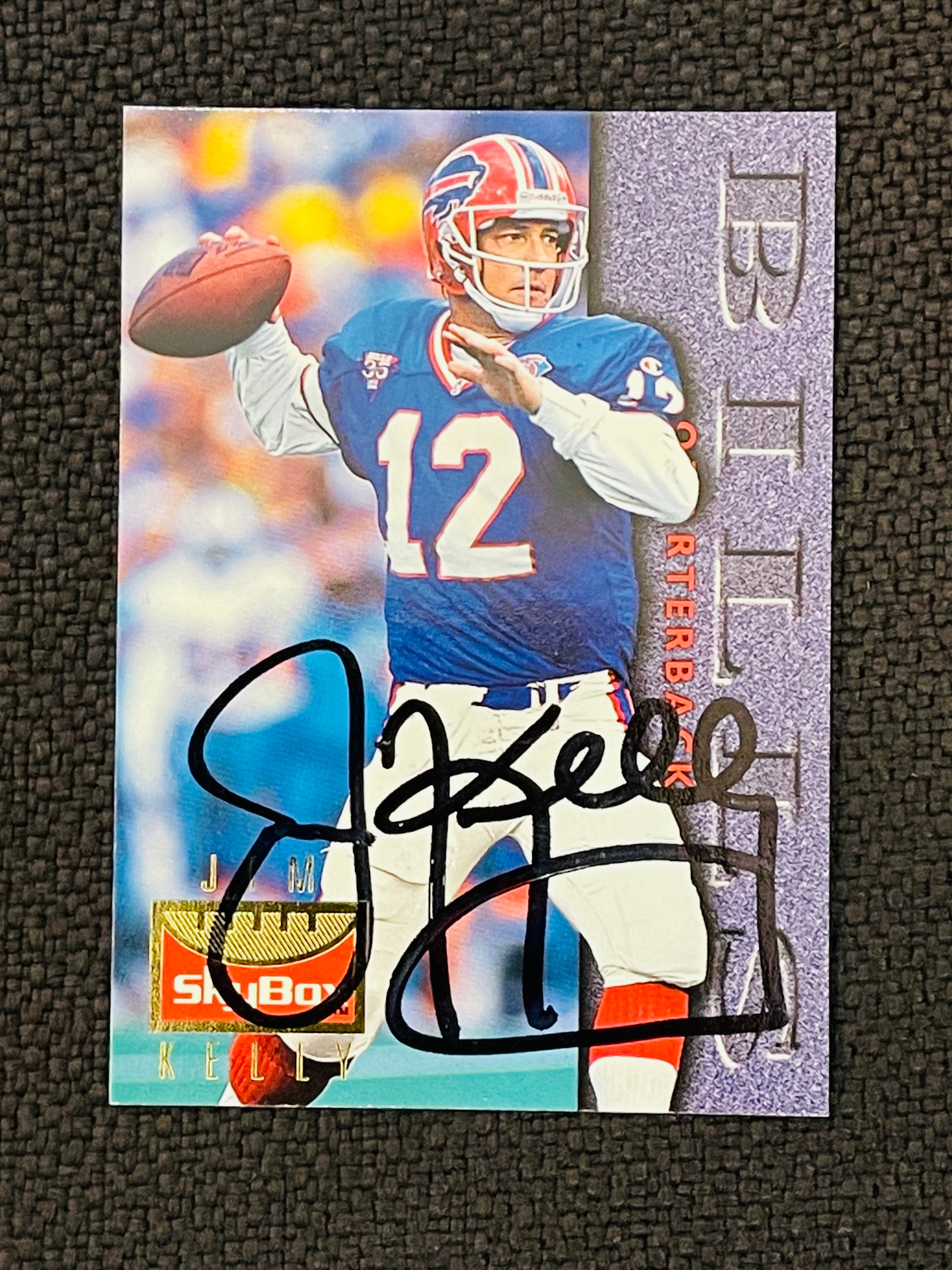 Buffalo Bills Jim Kelly Autographed Football Card with COA - Authentic NFL Collectible for Fans & Memorabilia Enthusiasts - Perfect for Display, Gifts, and Sports Collections