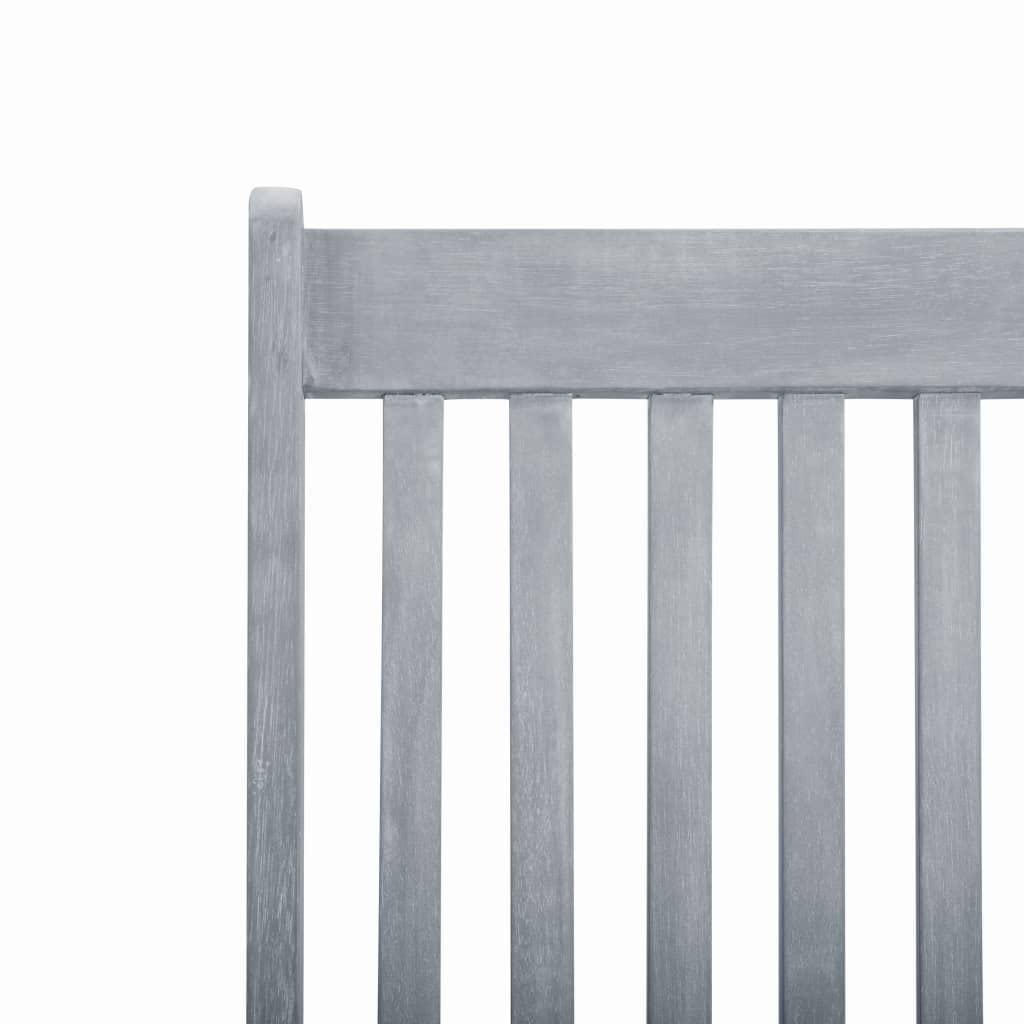 SKM Patio Deck Chair with Footrest - Grey Wash Solid Acacia Wood Outdoor Lounge Chair for Poolside, Garden, and Backyard Relaxation
