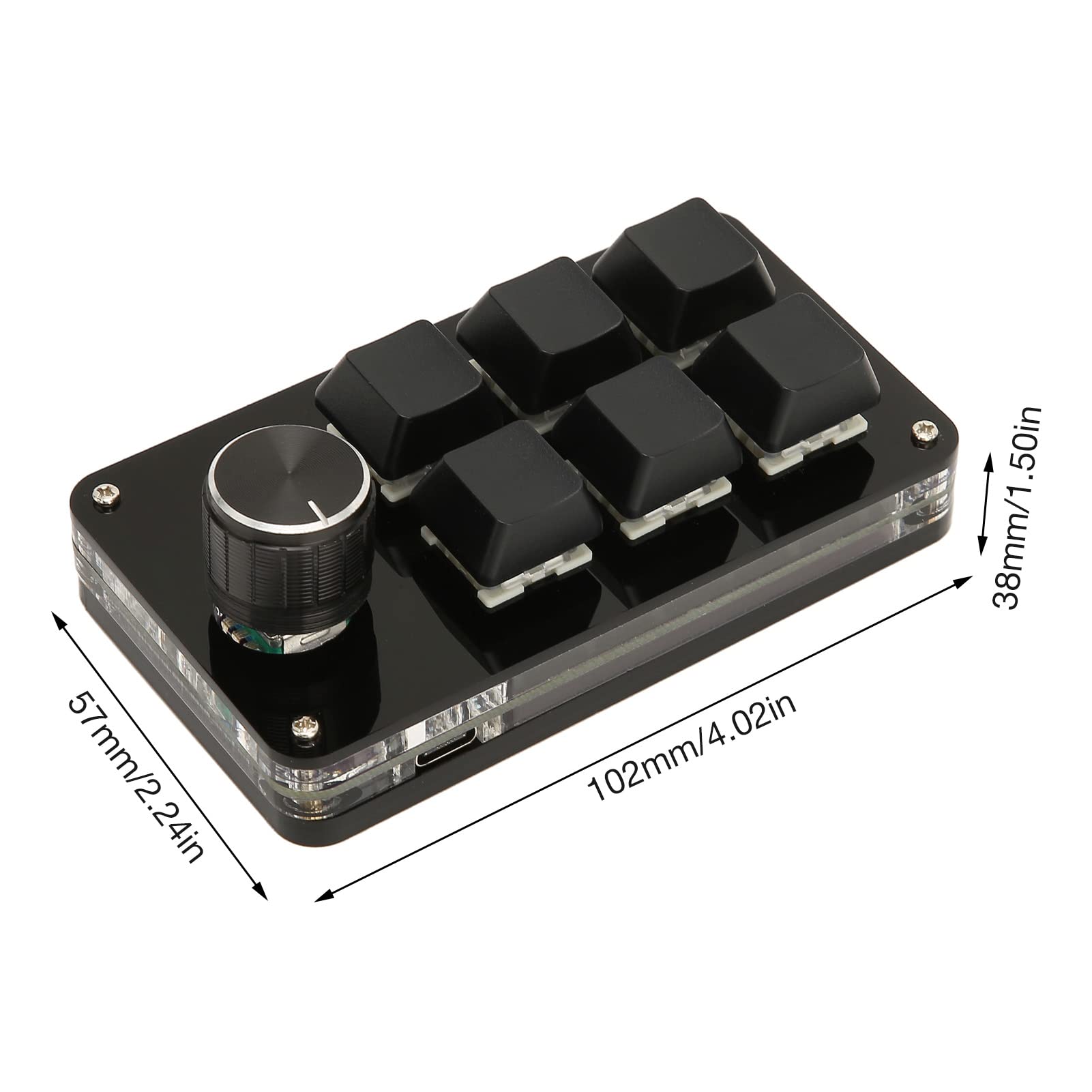 GOWENIC 6-Key Programmable Macro Pad - Mini USB Gaming Keypad with Rotary Knob for OSU, Office & PC (Perfect for Gamers, Streamers & Programmers)