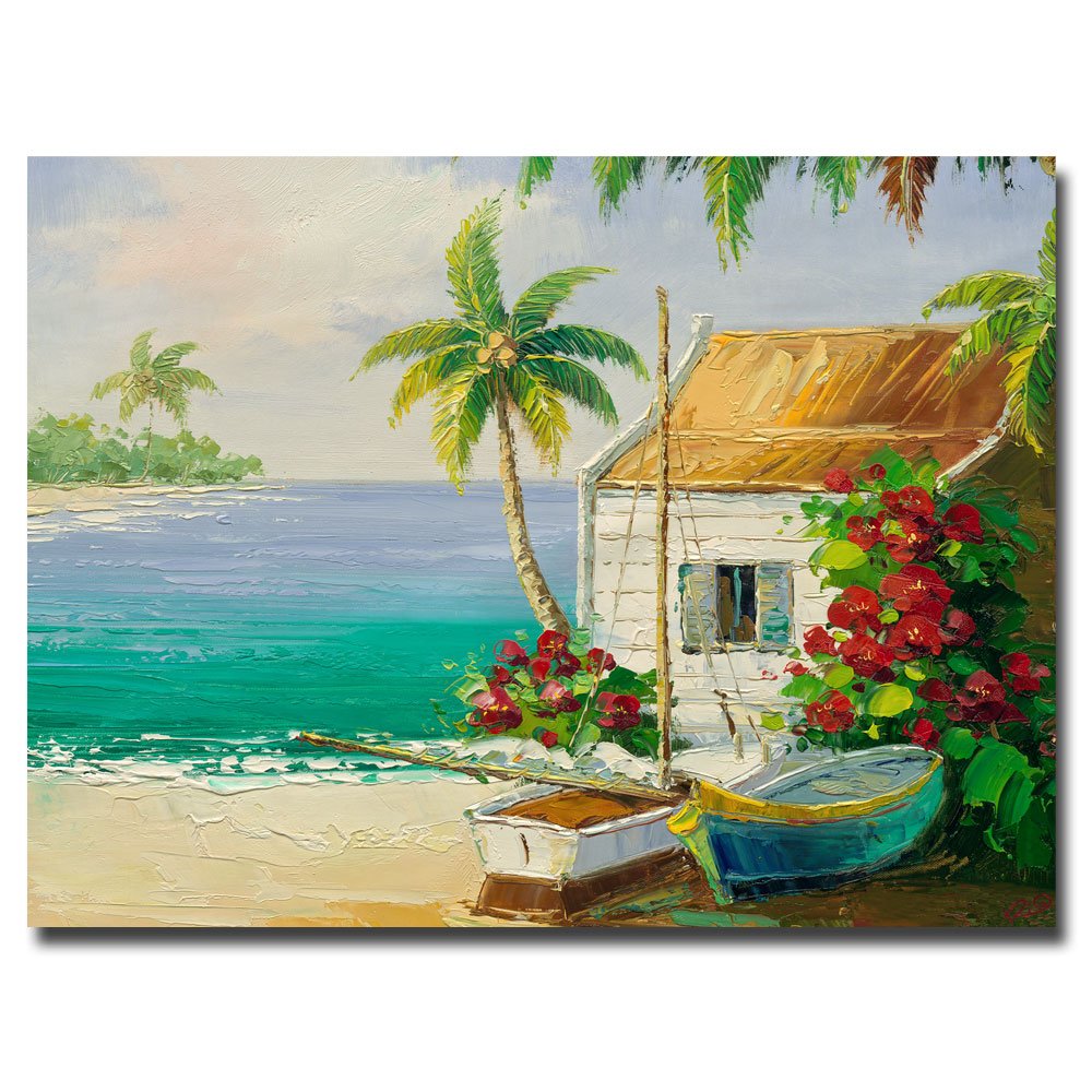 Trademark Fine Art RioKey West Breeze Canvas Wall Art Print - Tropical Beach Decor for Living Room, Bedroom & Office