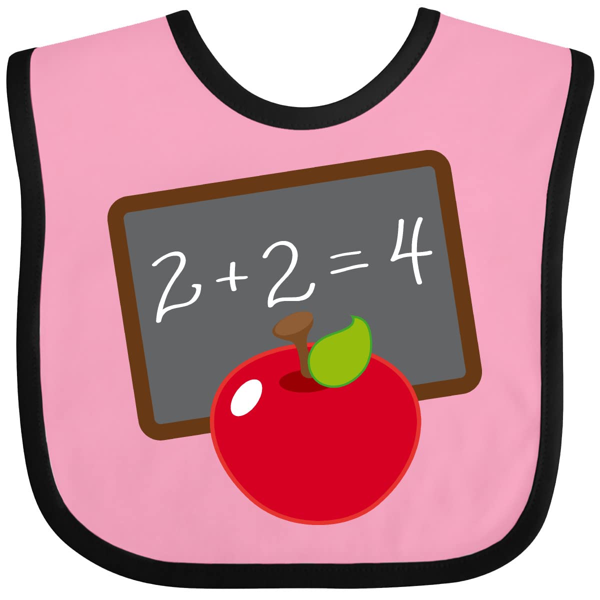 Inktastic Chalkboard & Apple Design Baby Bib - Adorable & Absorbent for School, Daycare & Mealtime - Perfect for Infants & Toddlers
