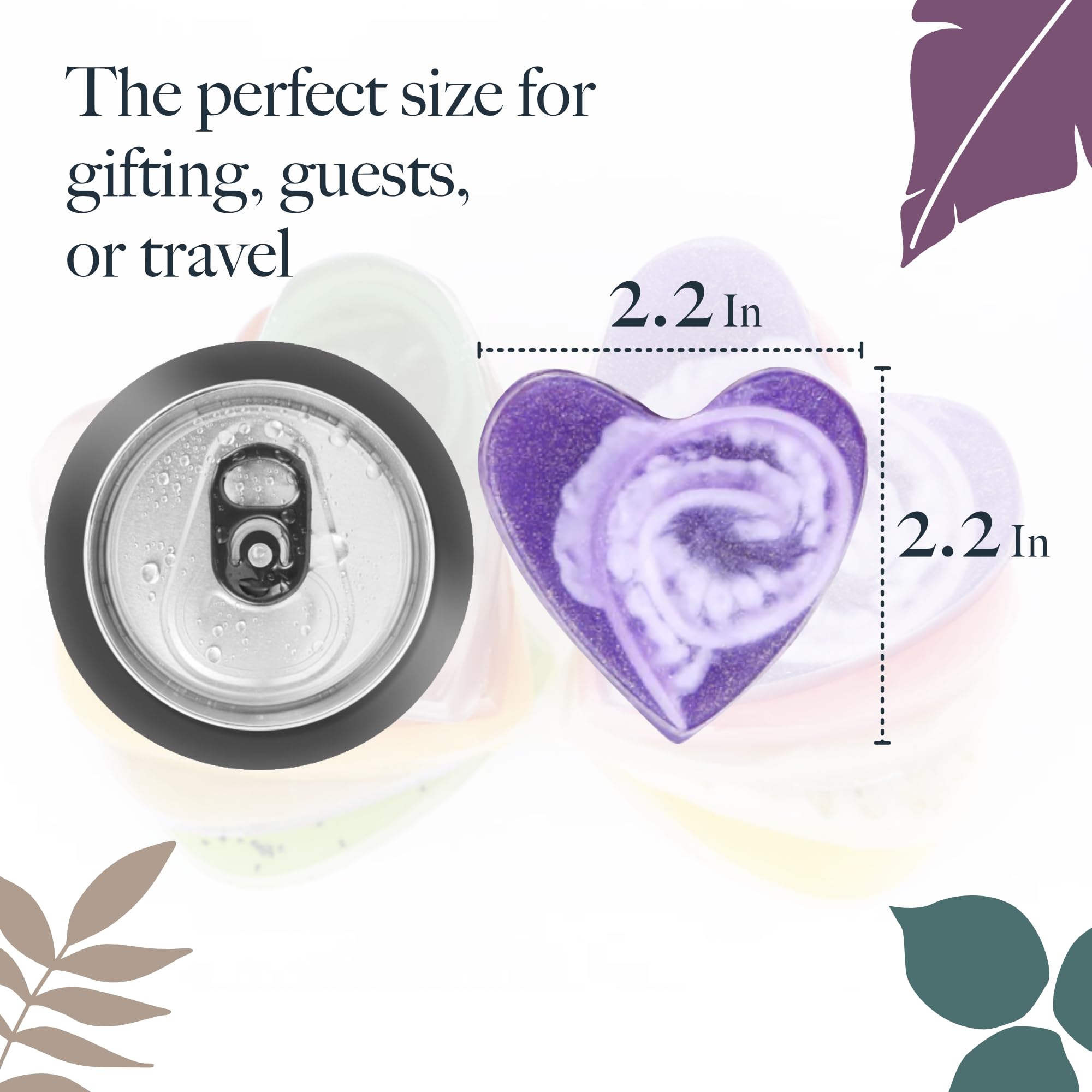Saavy Naturals Organic Heart Shaped Soap Gift Set - 10 Pack Vegan Scented Soap Bars (1.2 Oz Each) for Body Wash & Hand Care | Made in USA | Perfect for Valentine's Day Gifts, Wedding Favors & Self-Care Pampering