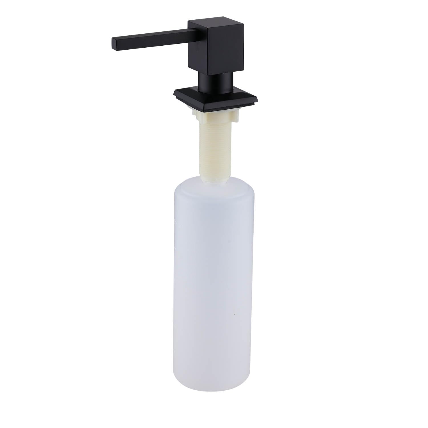 Delle Rosa 11 OZ Kitchen Soap Dispenser with Brass Pump - Matte Black Hand Soap Bottle for Sink Countertop | Dishwashing, Bathroom, and Office Use