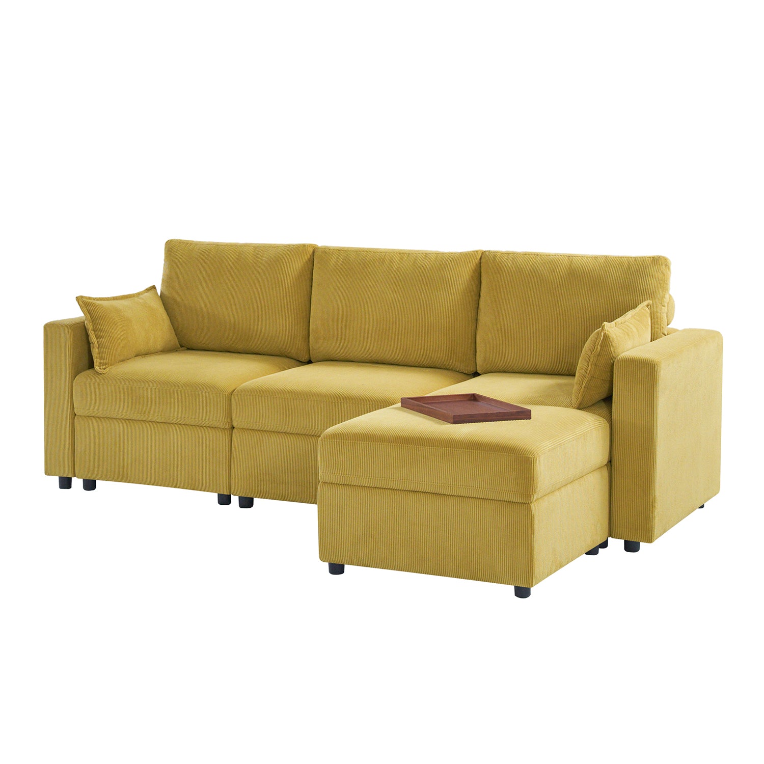 Amando Soft Storage Sectional Sofa - Modern L-Shaped Couch with Hidden Storage | Perfect for Small Spaces, Living Room & Apartment | Comfortable & Stylish Home Furniture