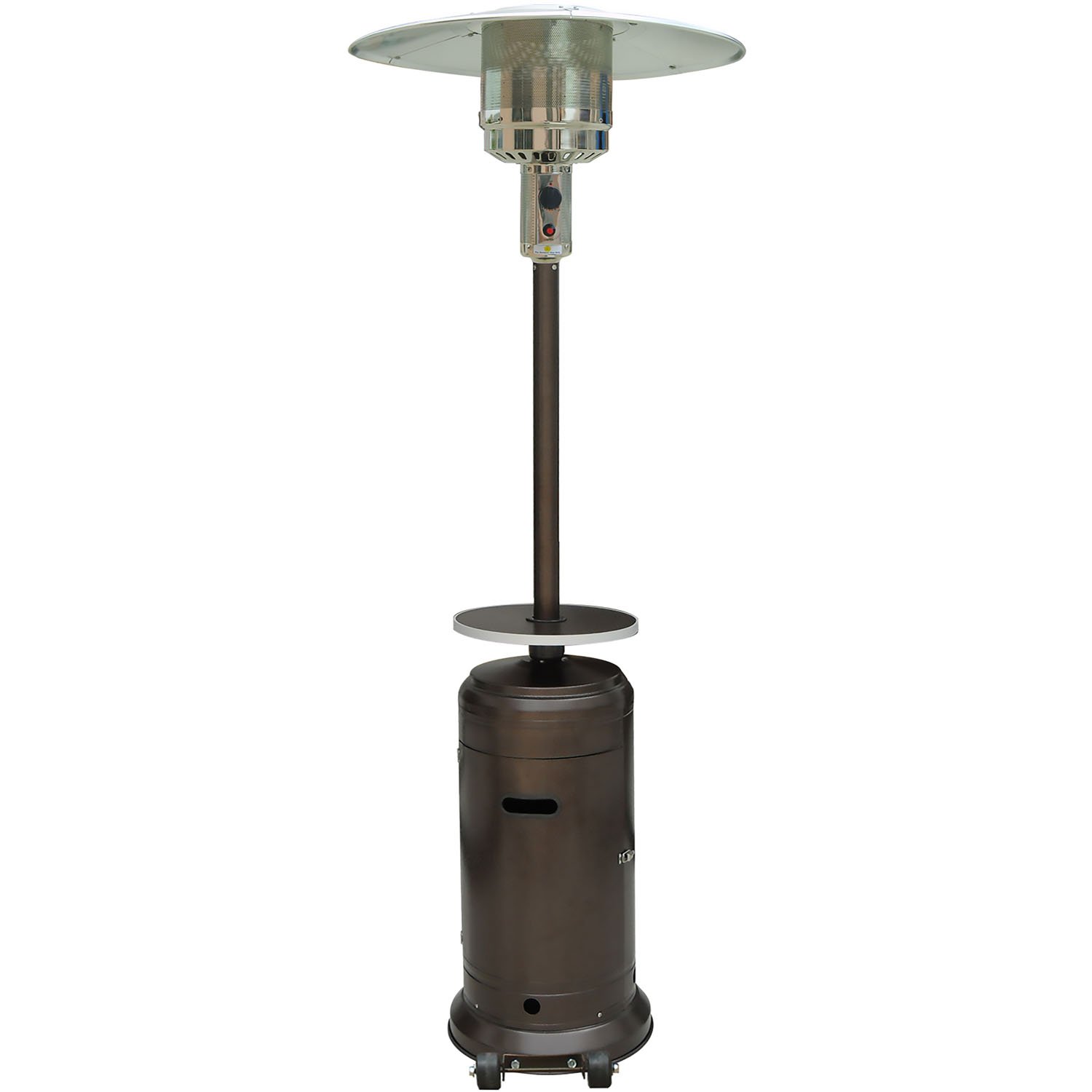 48,000 BTU Hanover Outdoor Propane Patio Heater - 7ft Tall with Wheels, Push Button Ignition & Adjustable Temperature for Backyard, Deck, Restaurant & Outdoor Events (Hammered Bronze Finish) - Perfect for Winter Gatherings, Alfresco Dining & Commercial Use