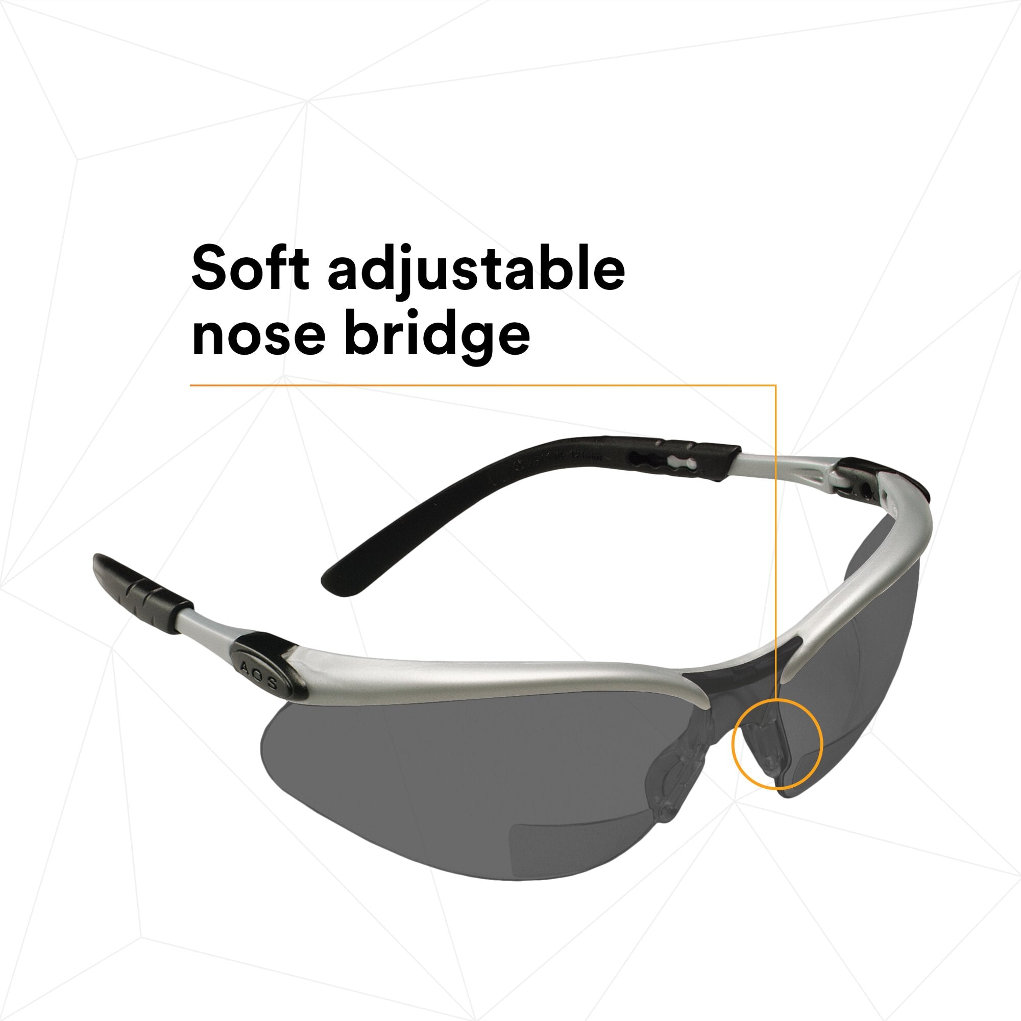 3M BX Reader Protective Eyewear 11379-00000-20 - Grey Lens & Silver Frame Safety Glasses for Reading, Computer Work & DIY Projects